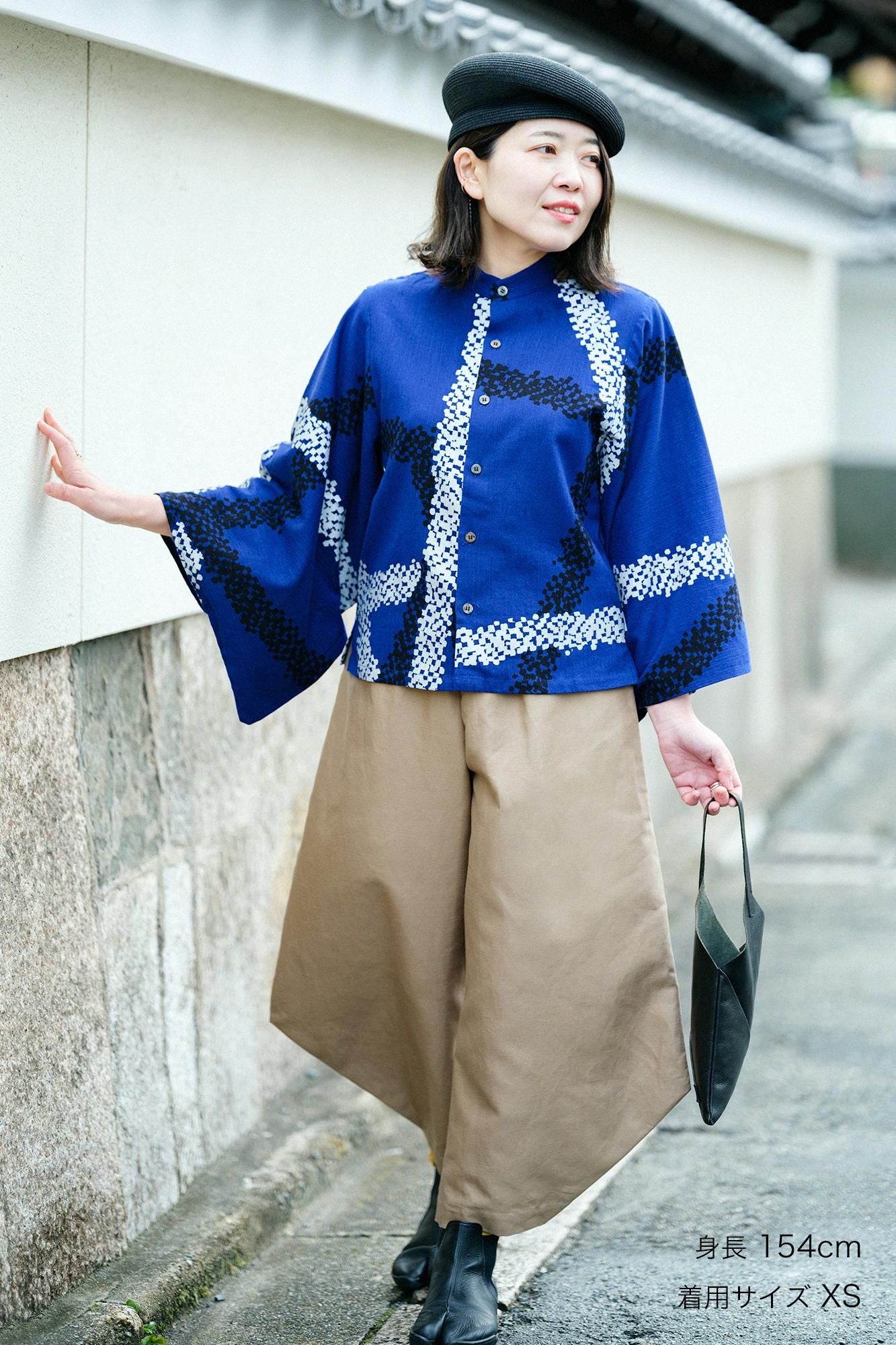 Cotton-linen Blended Weave Wide-legged Pants Odayaka / Pine Brown