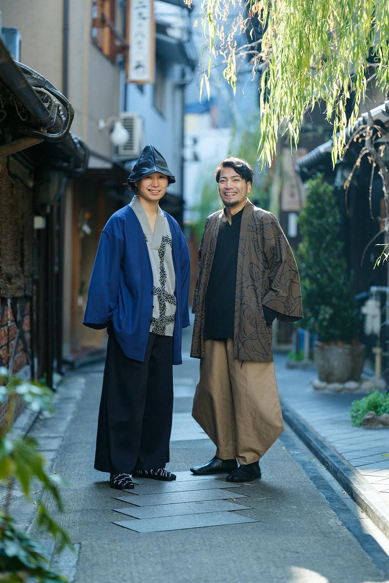 Cotton-linen Blended Weave Wide-legged Pants Odayaka / Pine Brown