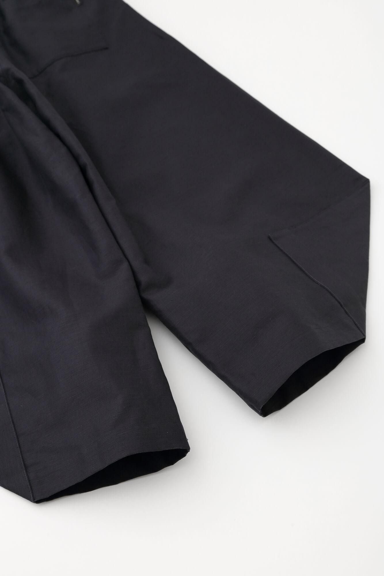 Cotton-linen Blended Weave Wide-legged Pants Odayaka / Dark Navy