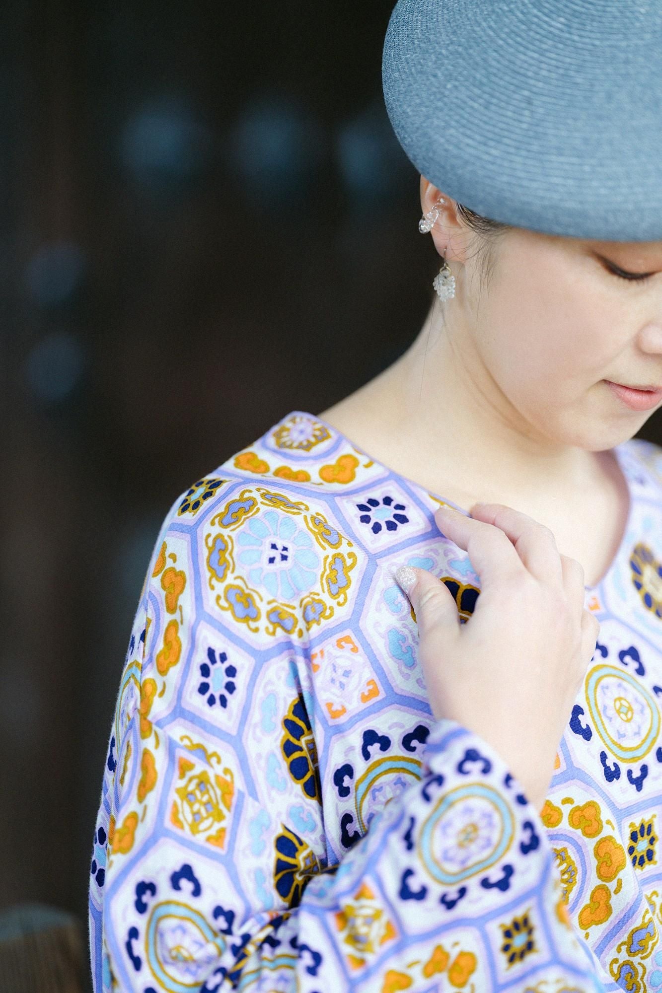 小袖上衣/華麗 紅藤色