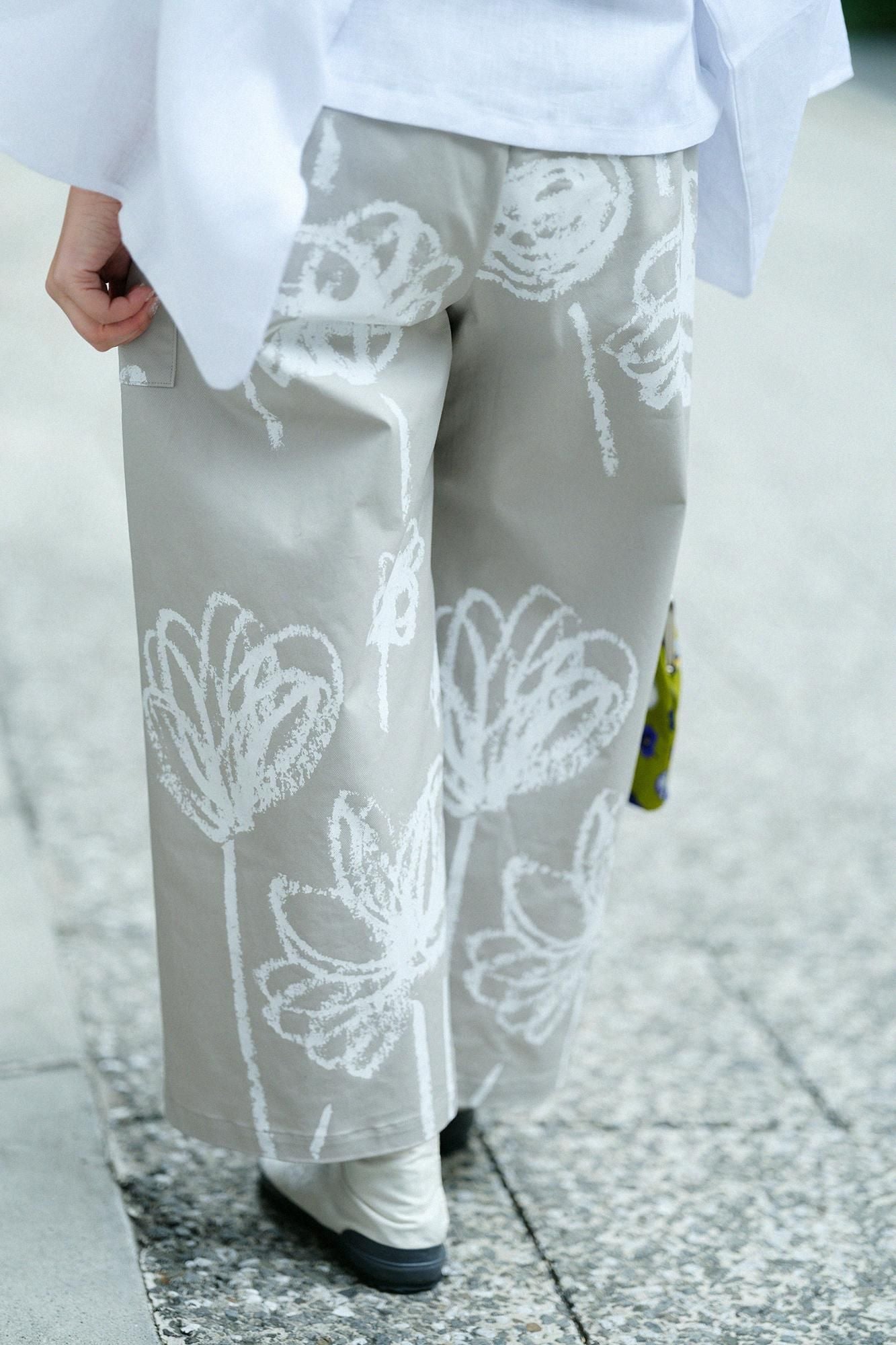 【net limited】Shin Reverse Twill Square Pockets Monpe Pants/Gently Light Grey(kiNuNefigure)