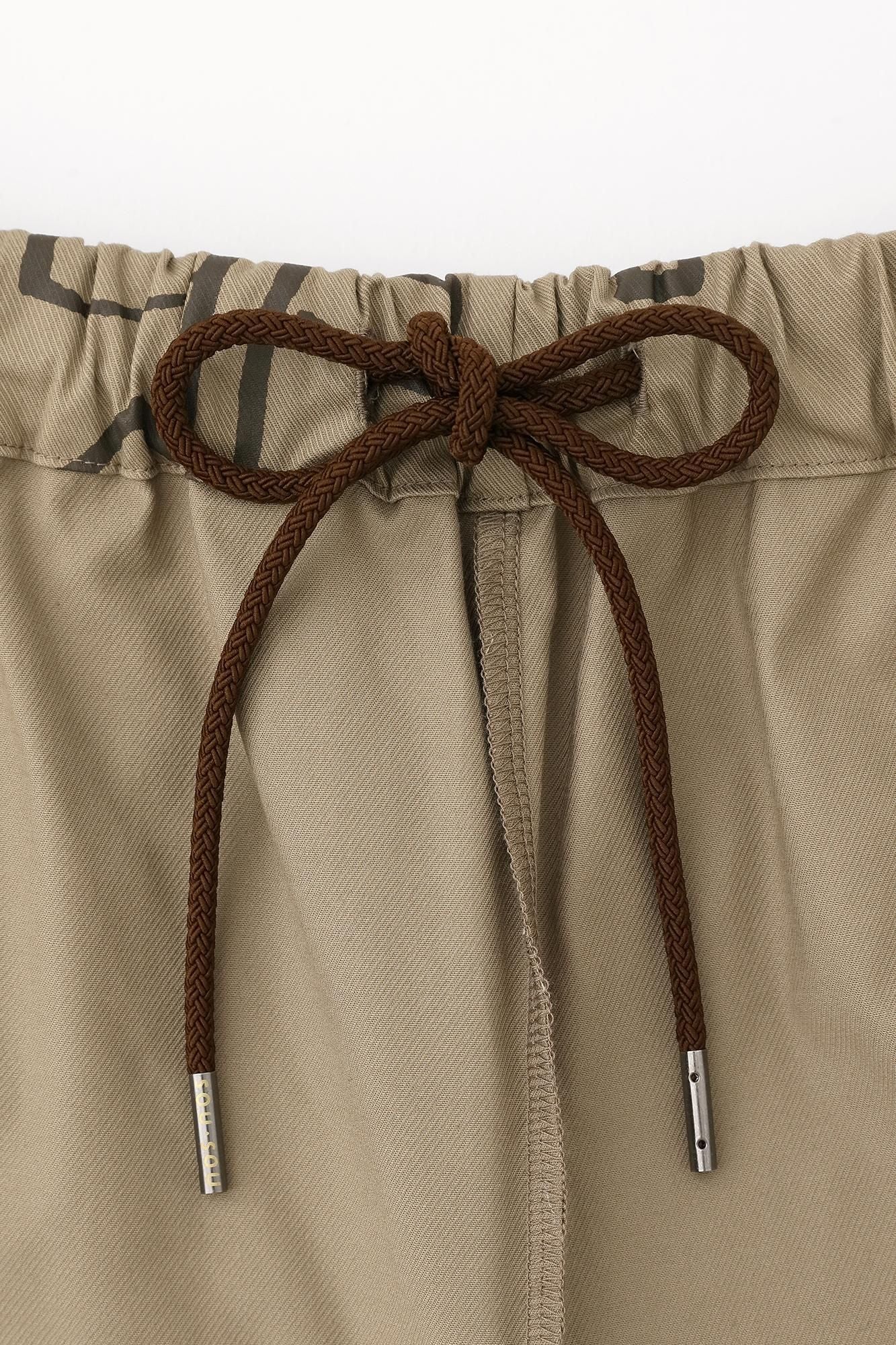 Shin Reverse Twill Square Pockets Monpe Pants / Flower Seedling Scattered Greyish Brown