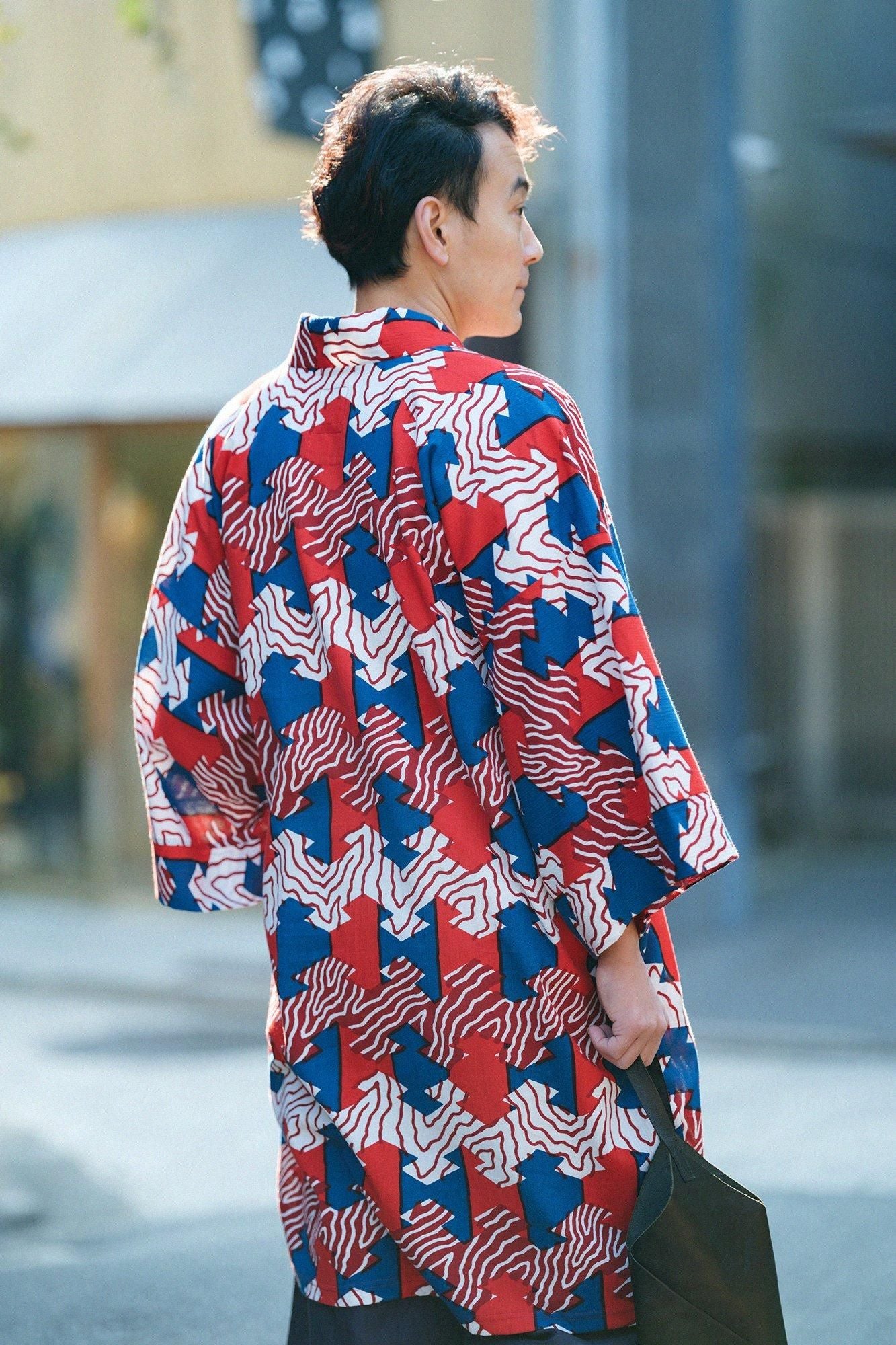 Chizimi Cotton 20/20 Long Fubi Kimono Shirt / Pine Bark Lozenges