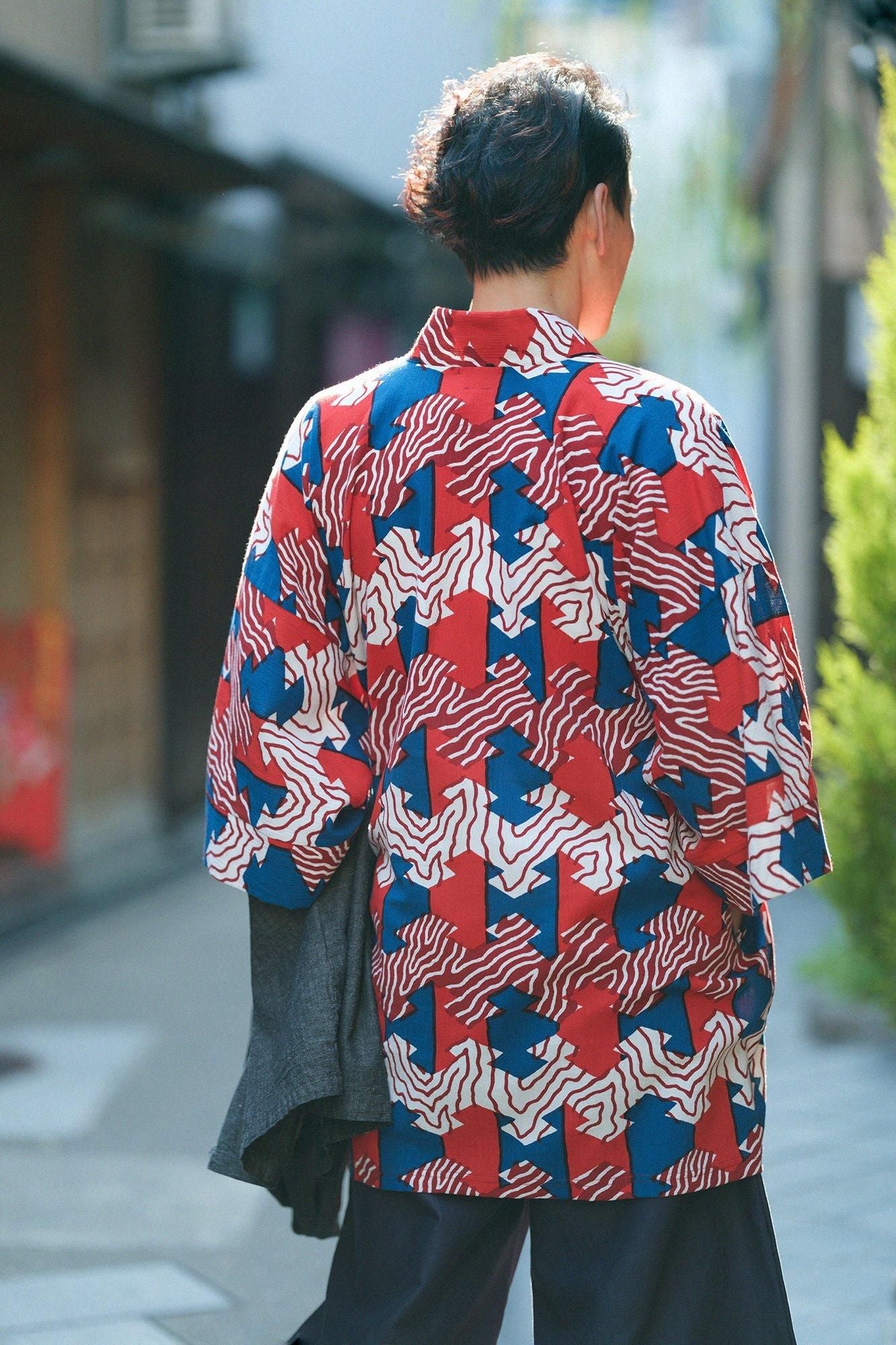Chizimi Cotton 20/20 Long Fubi Kimono Shirt / Pine Bark Lozenges