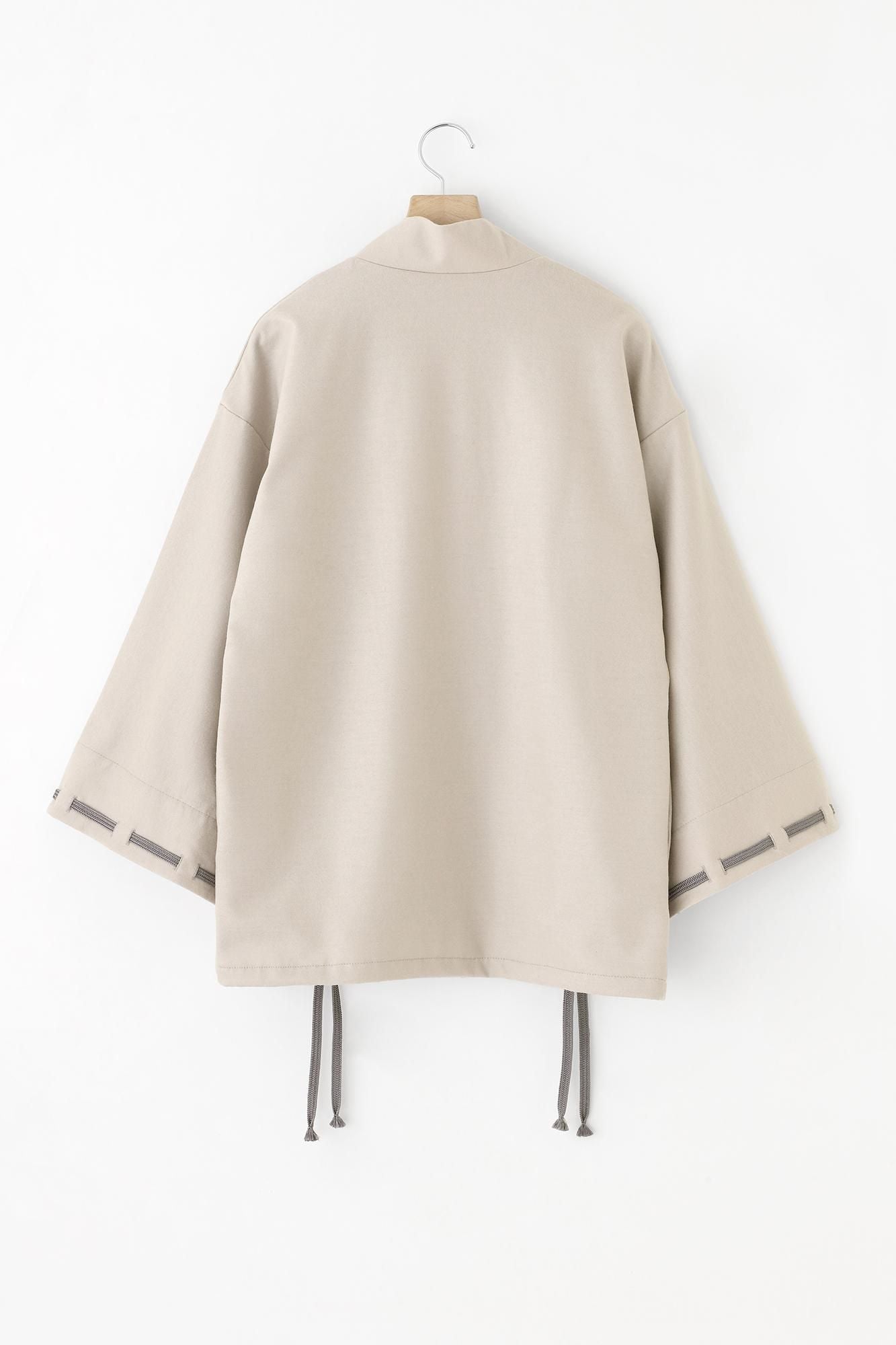 梳毛 斜紋織 伯爵外套 宮中袖 附裡襯/淡粉紅色