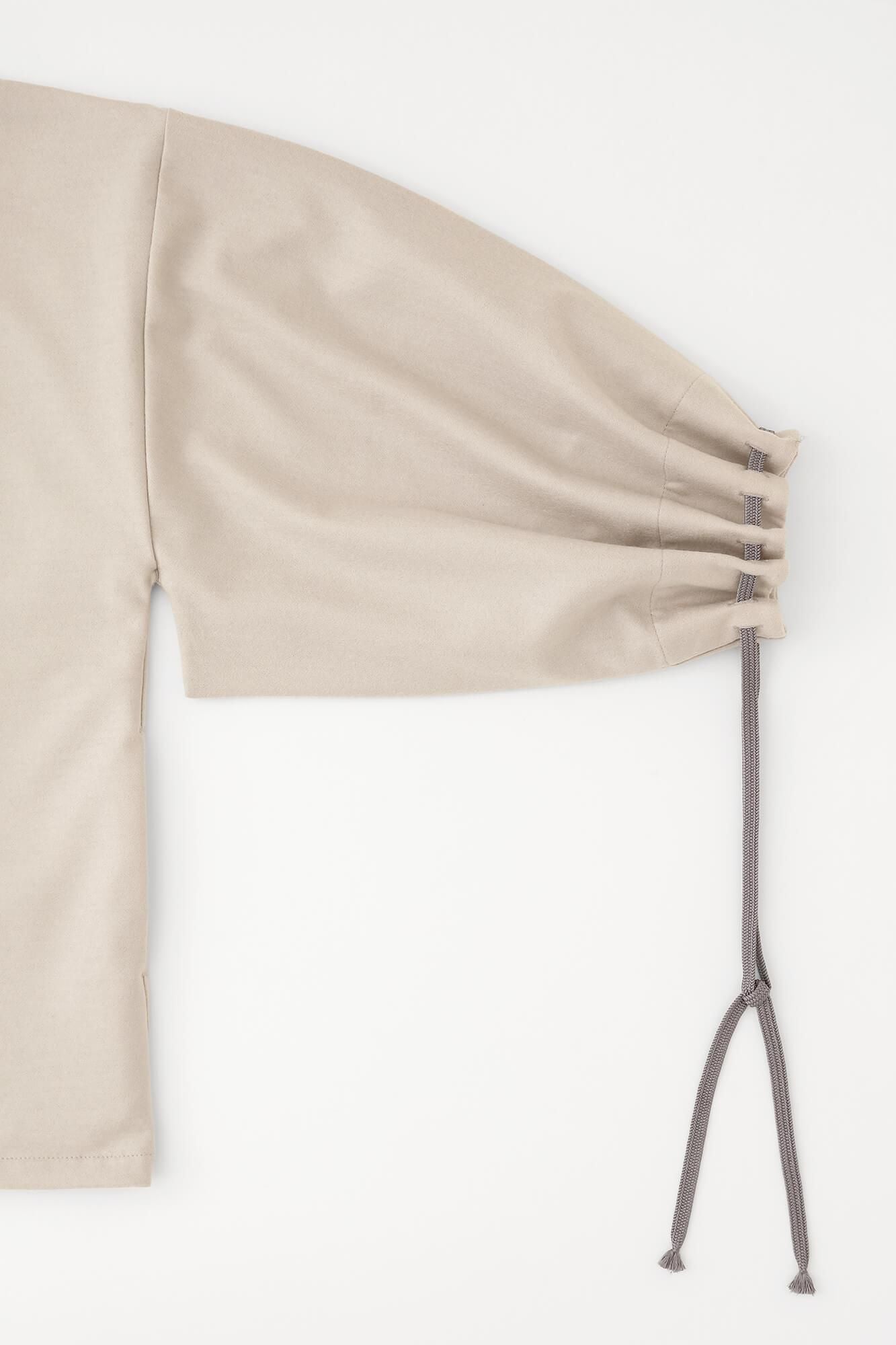 梳毛 斜紋織 伯爵外套 宮中袖 附裡襯/淡粉紅色