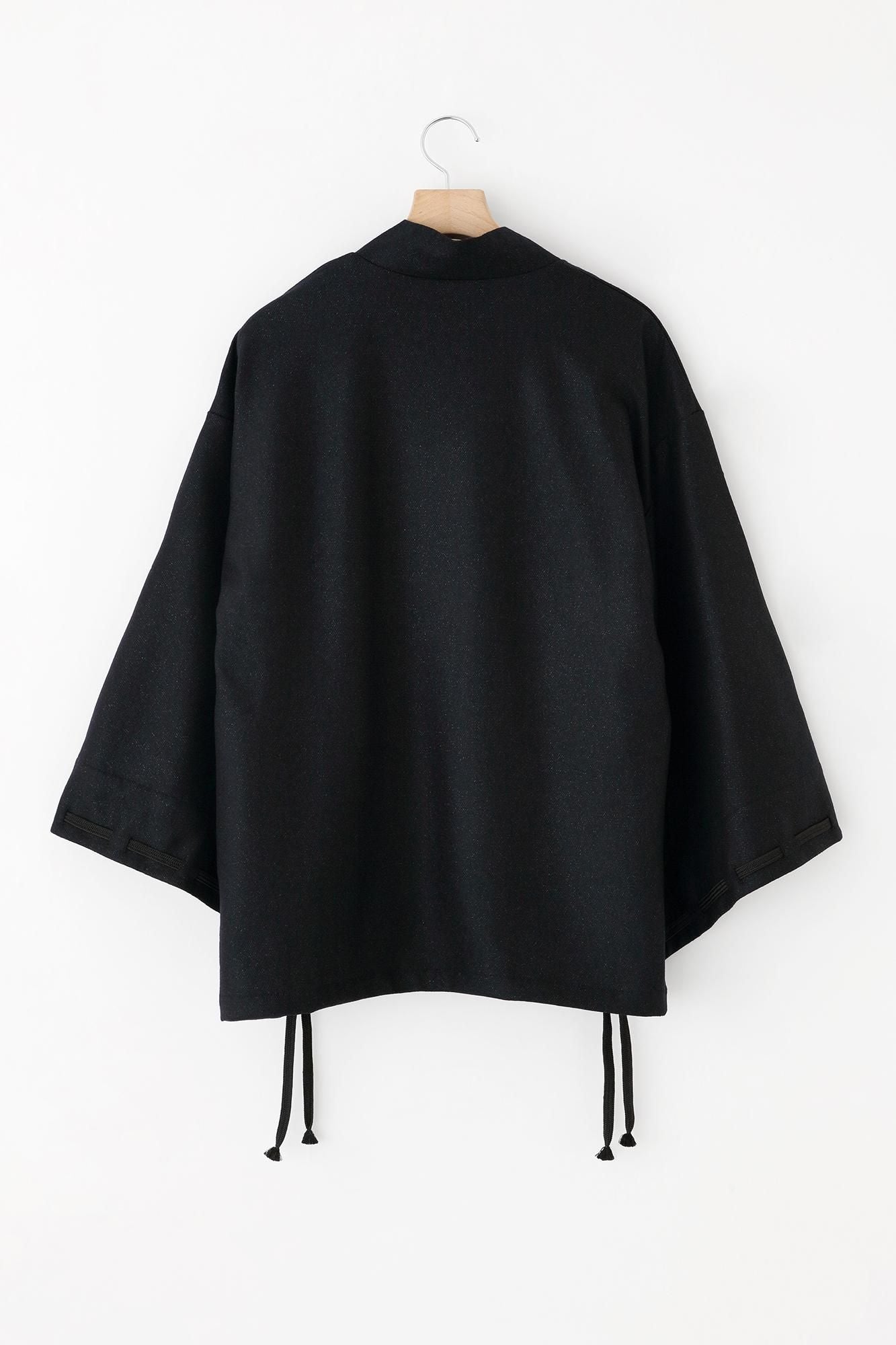 恶毒(Somo)Ayami)伯爵Haori(Hakushakubaori)帝国袖子(Kyuchuu Sode) /黑色海军蓝色(黑色)