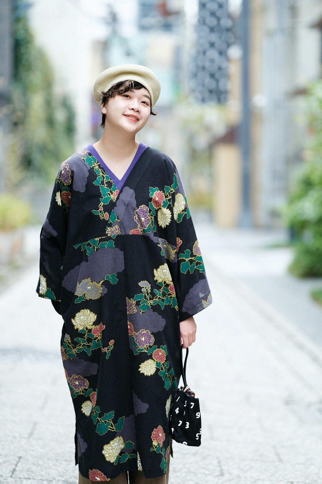 知多木棉文 大帷洋裝/.雲取菊