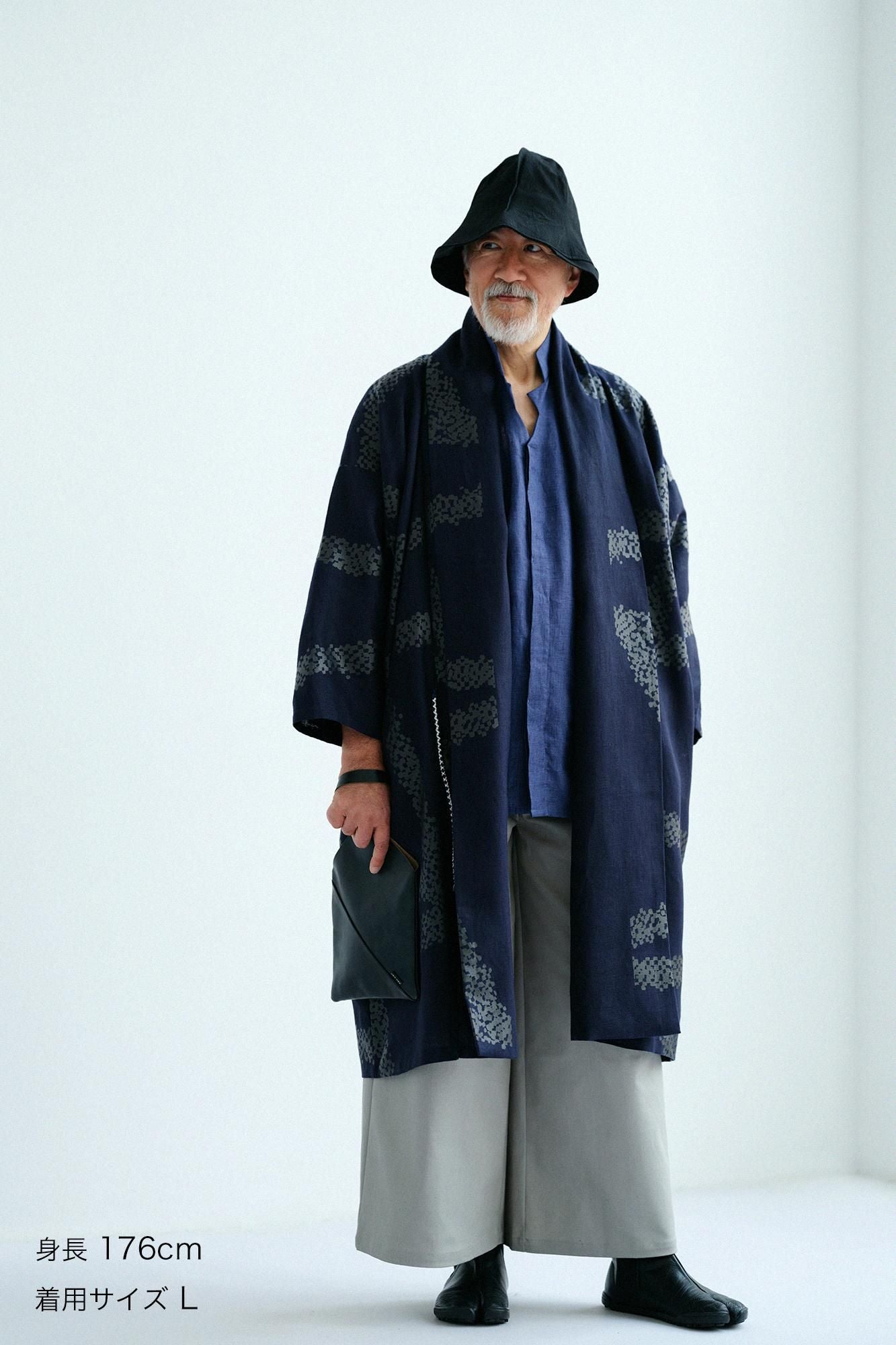 Asa,Mojiri袖子,单身,Hitoe/Ganjigarame,深蓝色