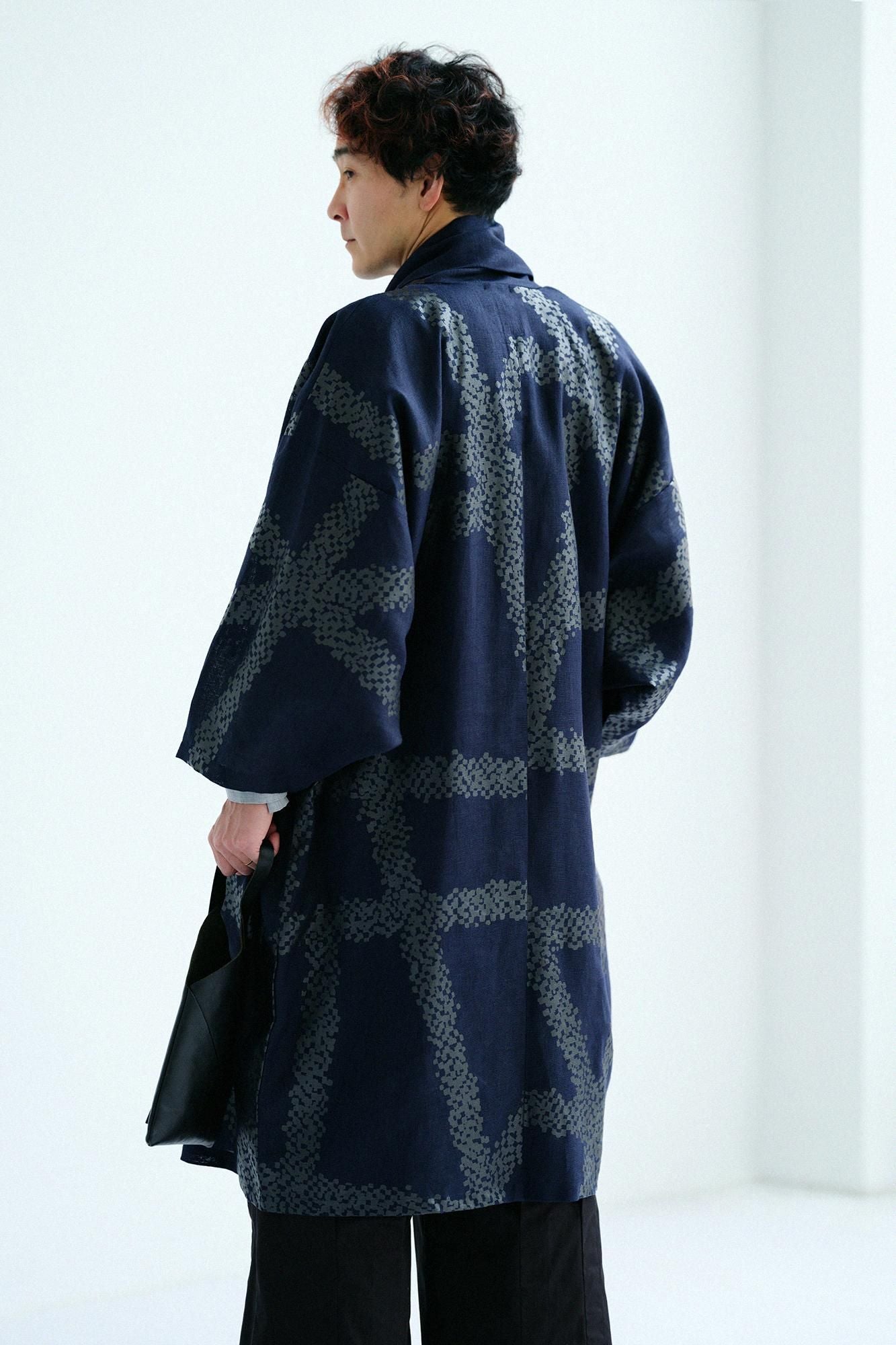 Asa,Mojiri袖子,单身,Hitoe/Ganjigarame,深蓝色