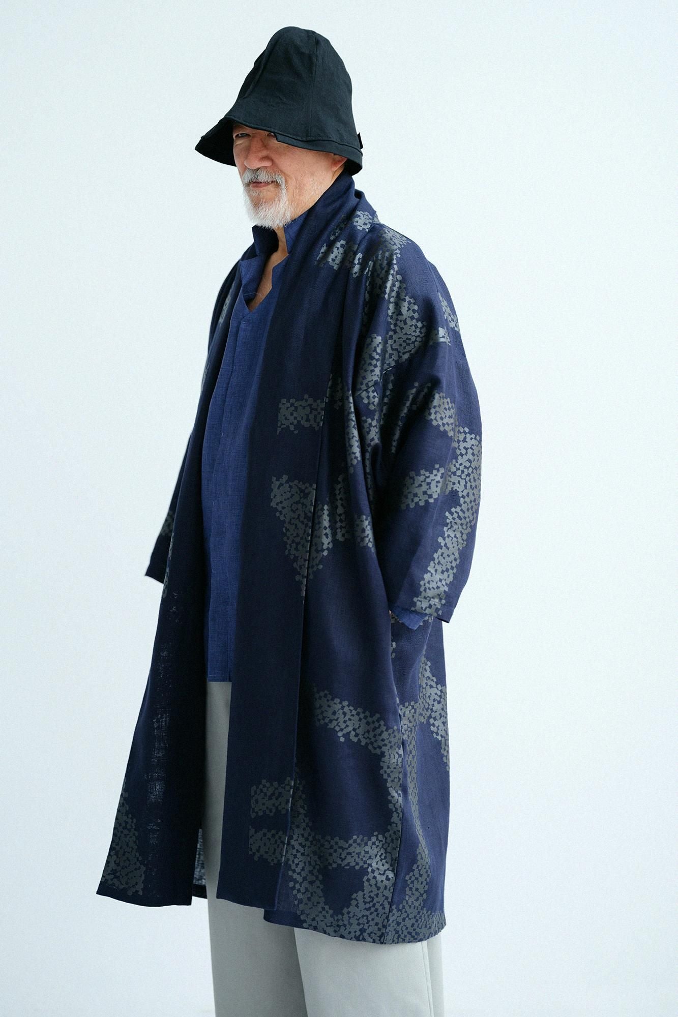 Asa,Mojiri袖子,单身,Hitoe/Ganjigarame,深蓝色