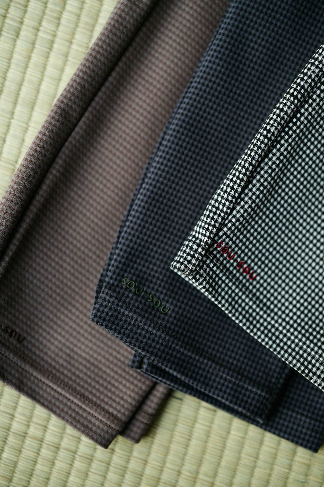 Hahnentritt-Gitterstrick, schmale Form, Enyuu Wear/dunkle Asche