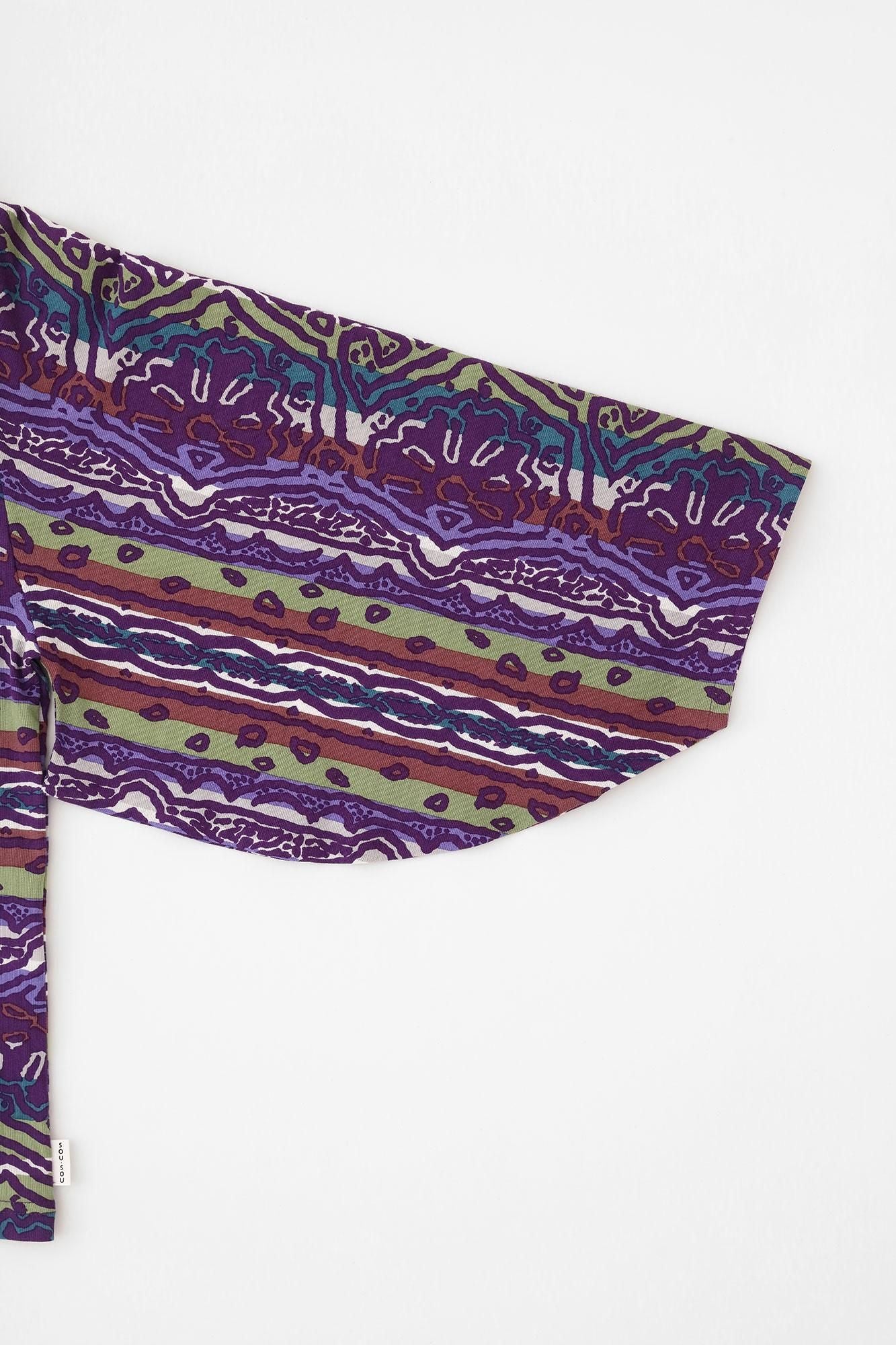 高島縮棉 40/40 和服領上衣/ 撩亂