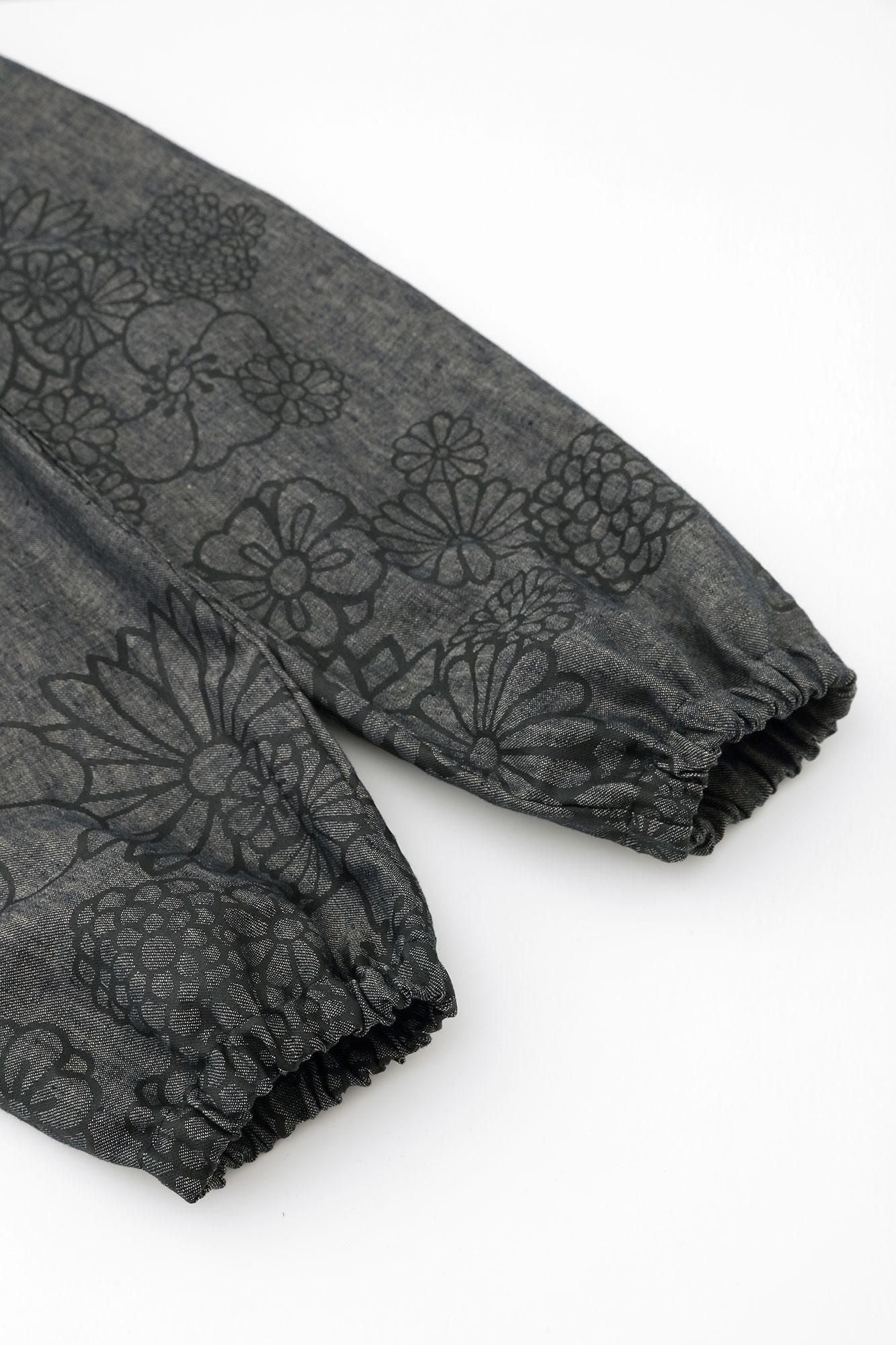 麻 斜紋織 作務衣下裝/金襴緞子