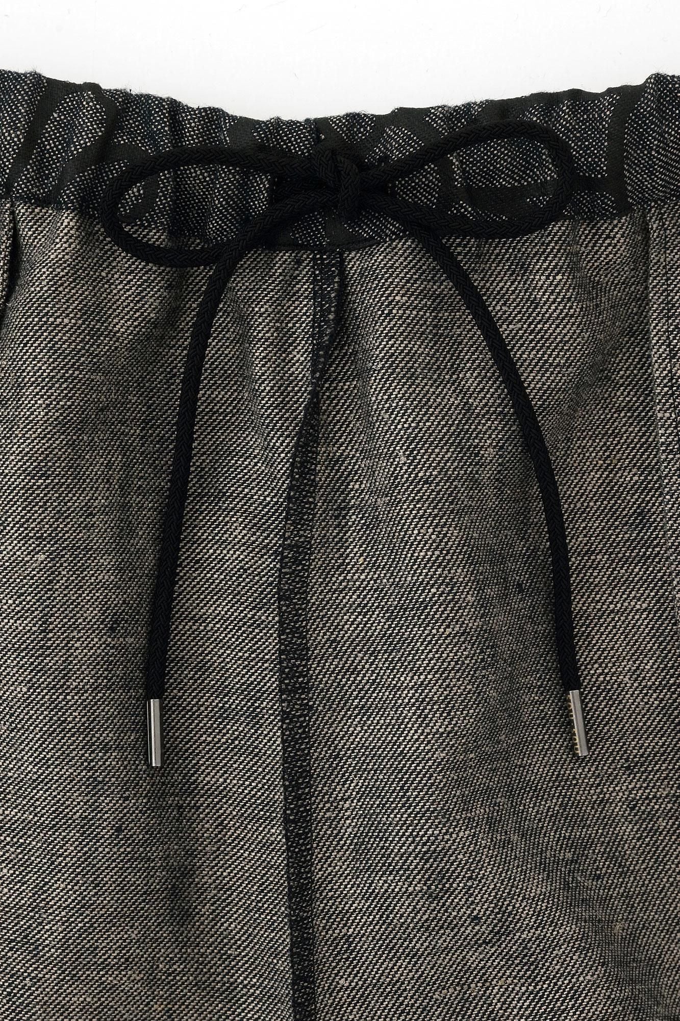 麻 斜紋織 作務衣下裝/金襴緞子