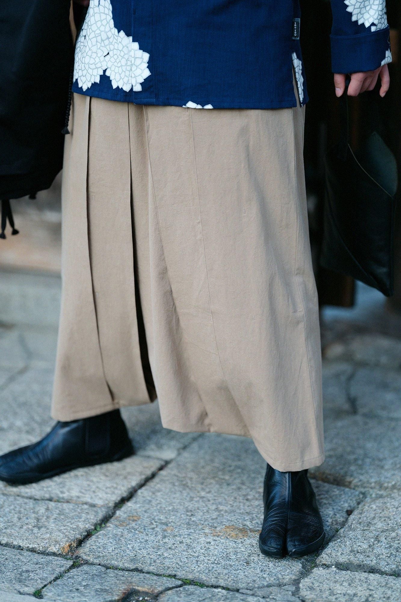 棉麻紡 袴富士(飛鼠褲)/榛果色