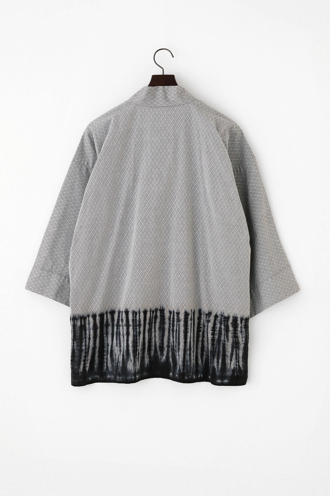 Tabata Tie-dye Fine Weave Pattern Fubi Kimono Shirt Shirt / Tesuji Tie-dye Light Grey