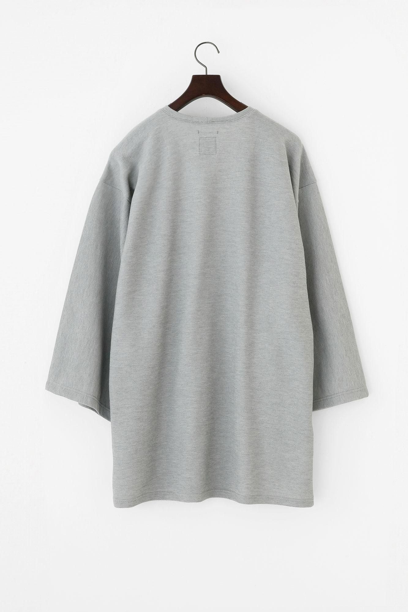 Cotton × Coolmax(R) Honeycomb Weave Fubi Cardigan / Silver Grey