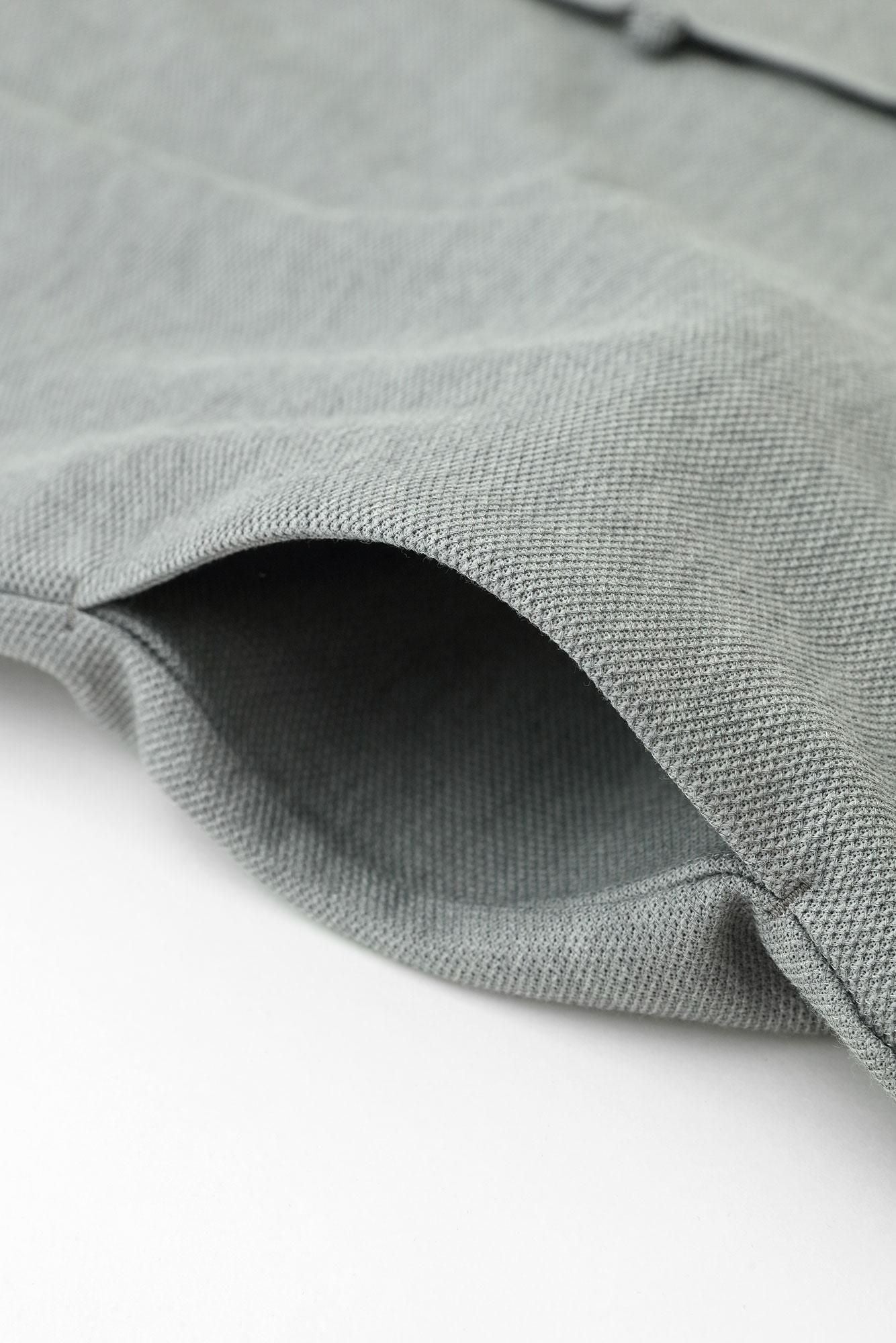 Cotton × Coolmax(R) Honeycomb Weave Fubi Cardigan / Silver Grey