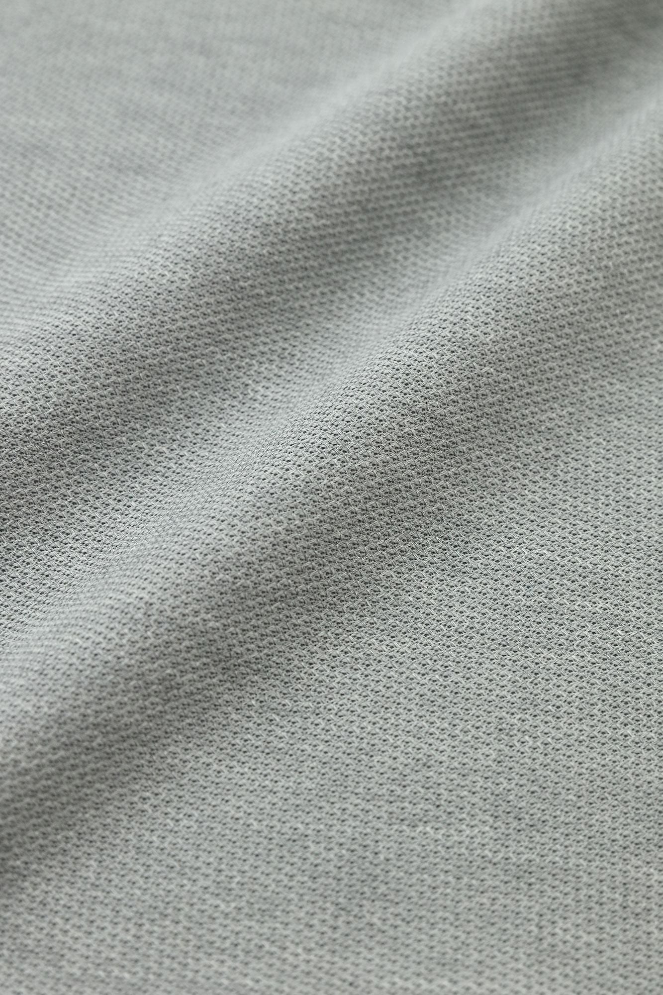 Cotton × Coolmax(R) Honeycomb Weave Fubi Cardigan / Silver Grey