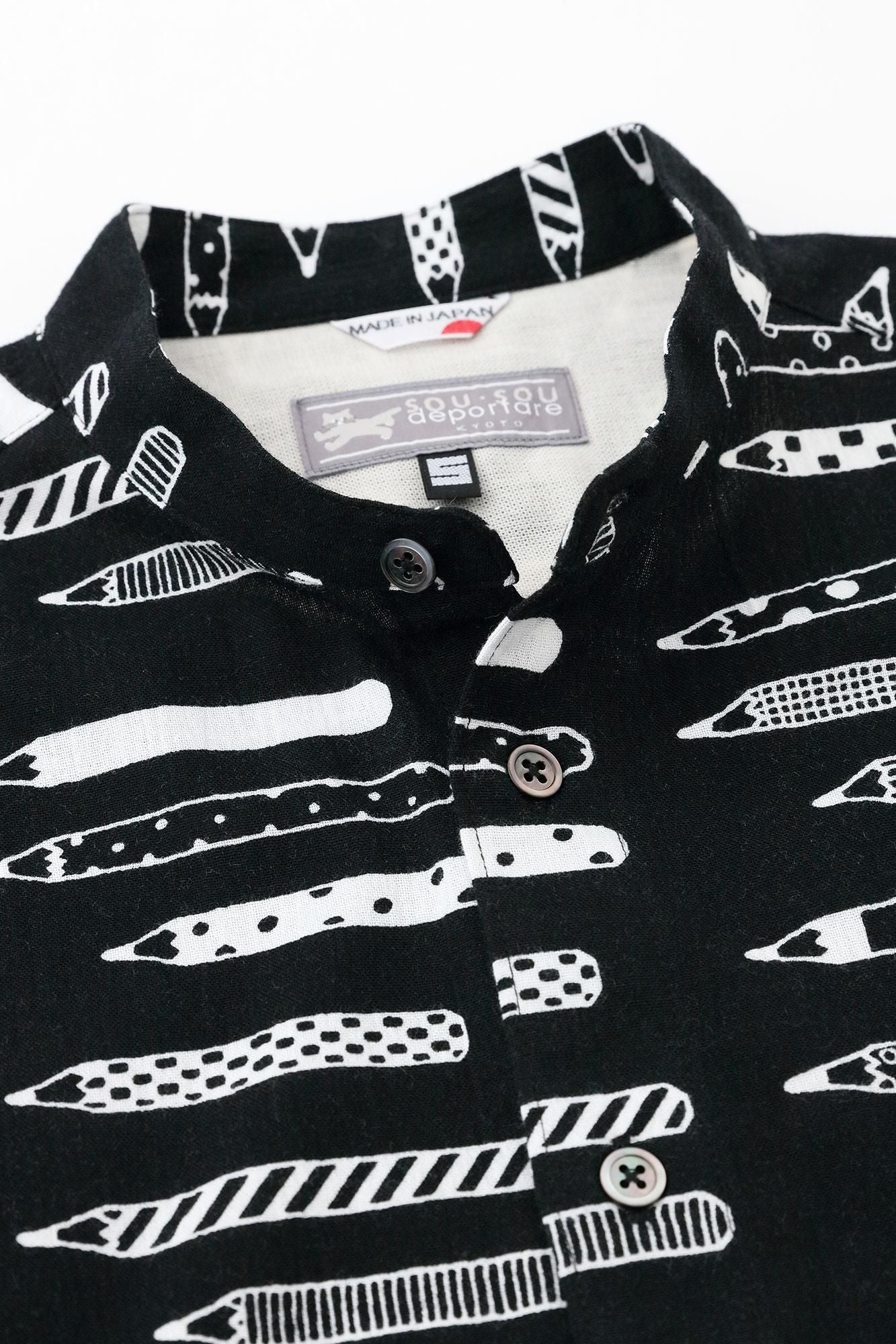 Chizimi Cotton 20/20 Stand Collar Long-sleeved Shirt/Pencils