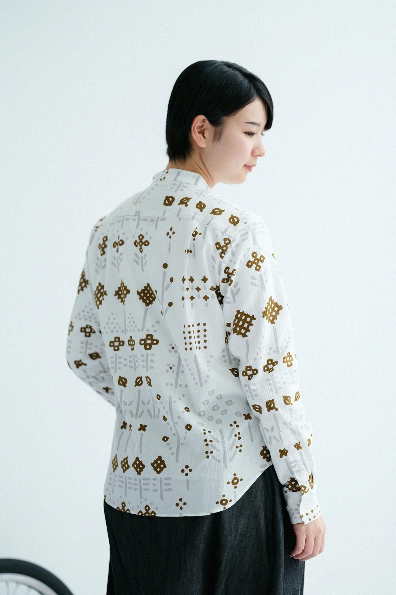 【net限定】高島縮 20/20 スタンドカラーシャツ/楚々(そそ)