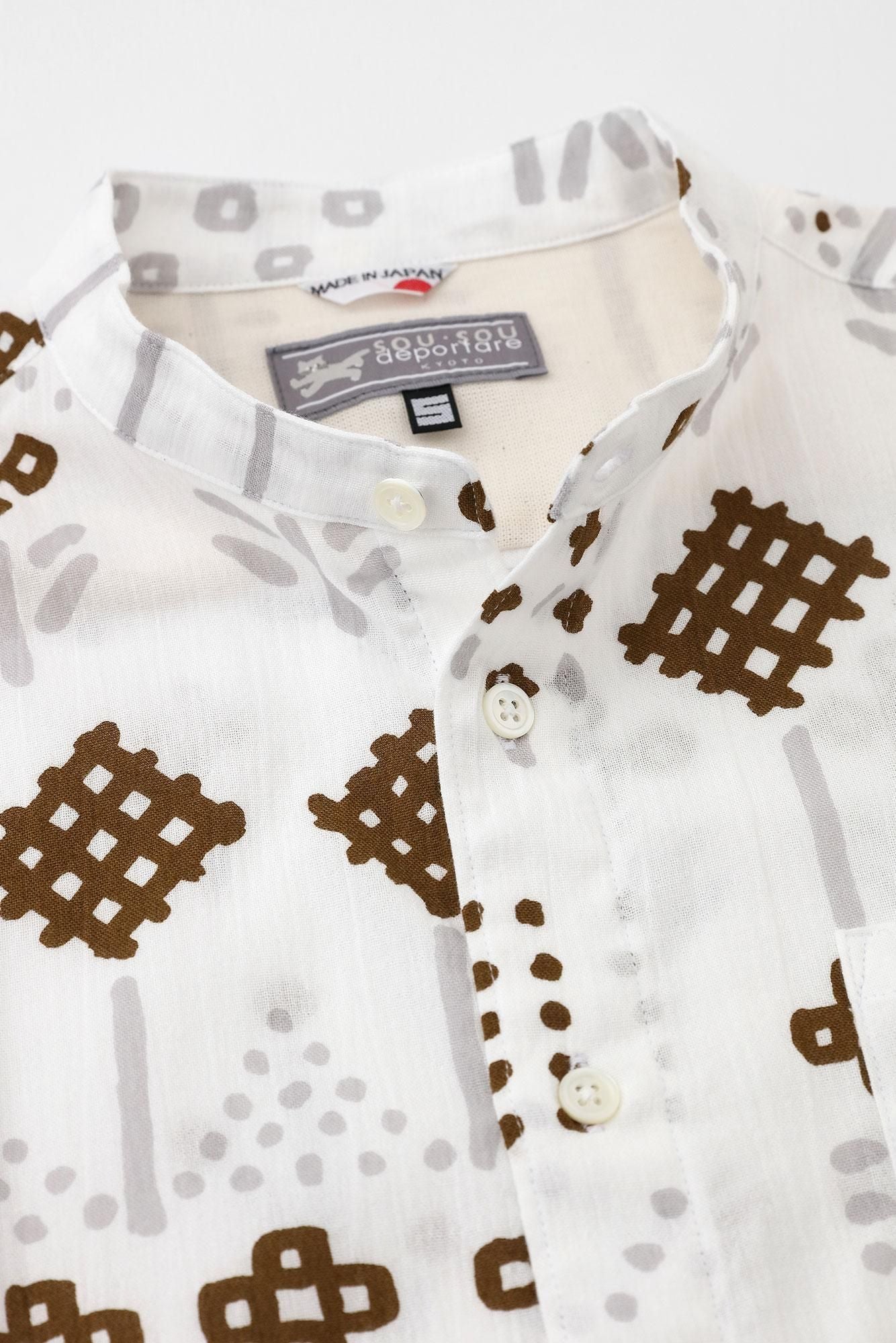 【net限定】高島縮 20/20 スタンドカラーシャツ/楚々(そそ)