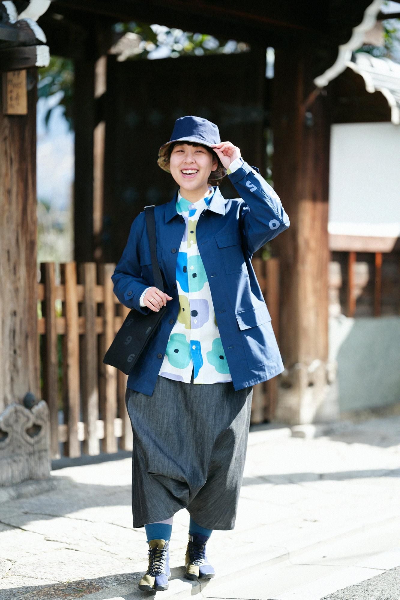 【Online】Chizimi Cotton 20/20 Stand Collar Long-sleeved Shirt/Somehow