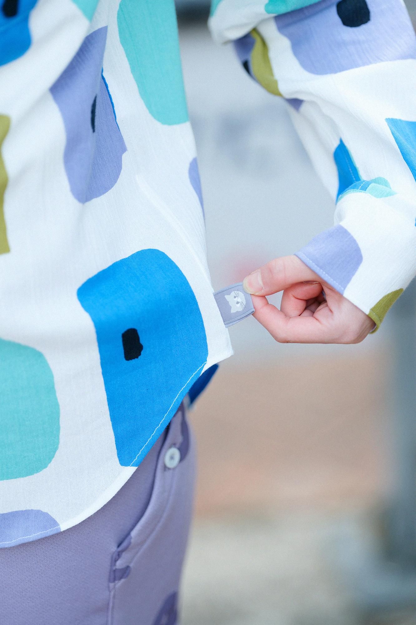 【Online】Chizimi Cotton 20/20 Stand Collar Long-sleeved Shirt/Somehow