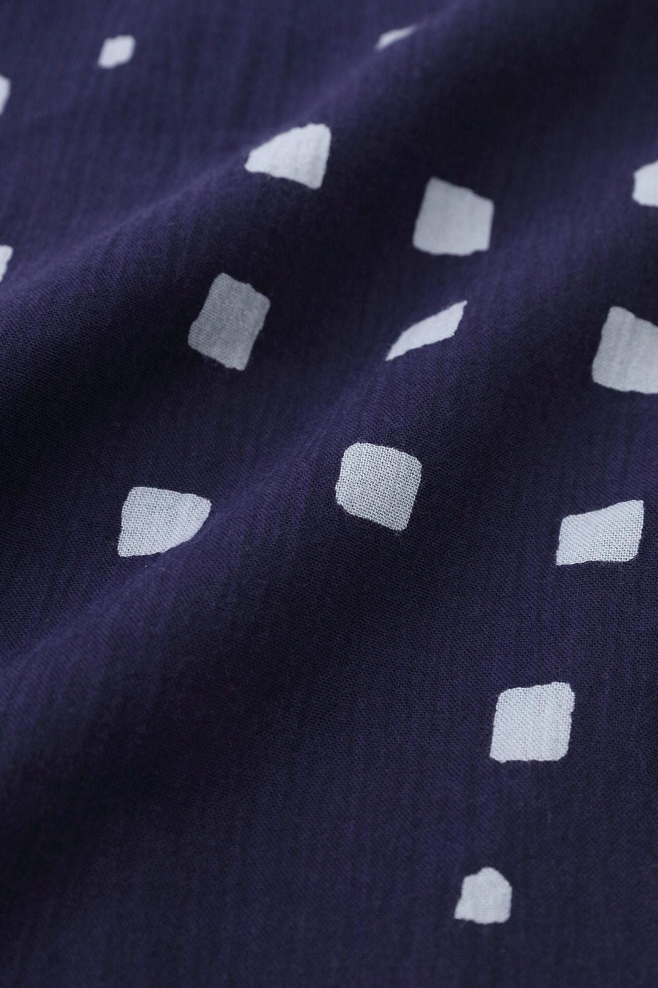 【net限定】高島縮 20/20 スタンドカラーシャツ/窓(まど)