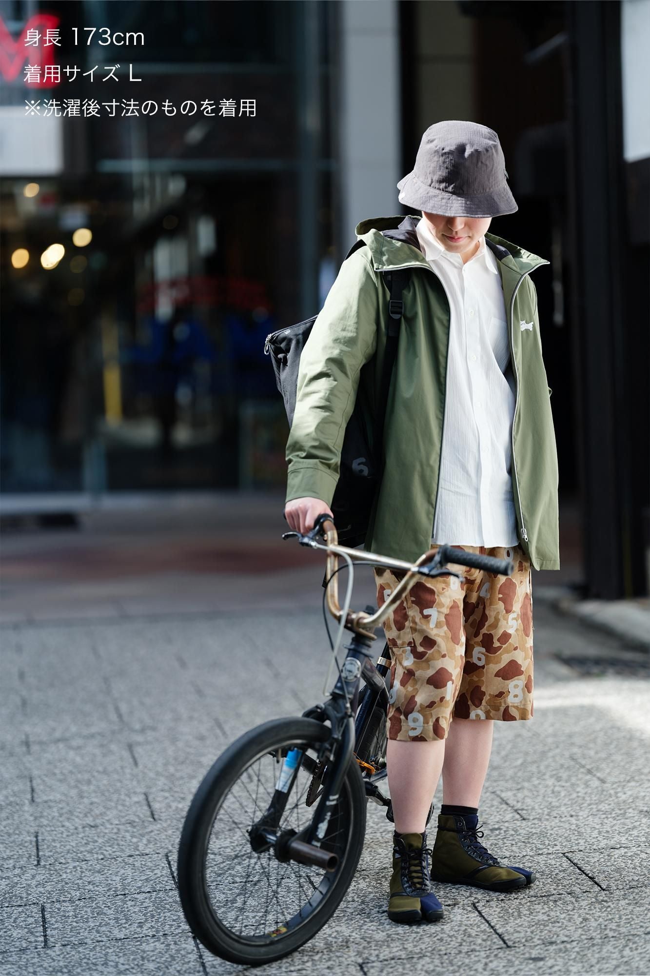 リネンツイル BIKEショーツ/duck hunter camo SO-SU-U 白茶(しらちゃ)