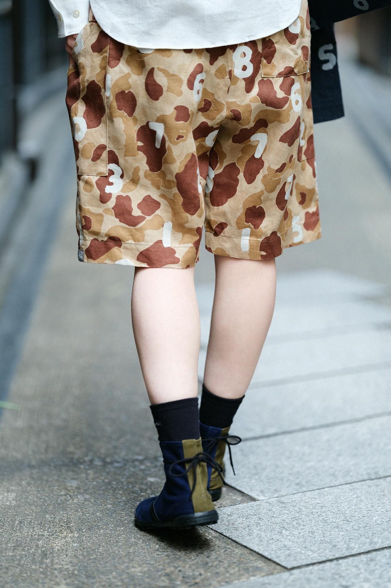 リネンツイル BIKEショーツ/duck hunter camo SO-SU-U 白茶(しらちゃ)