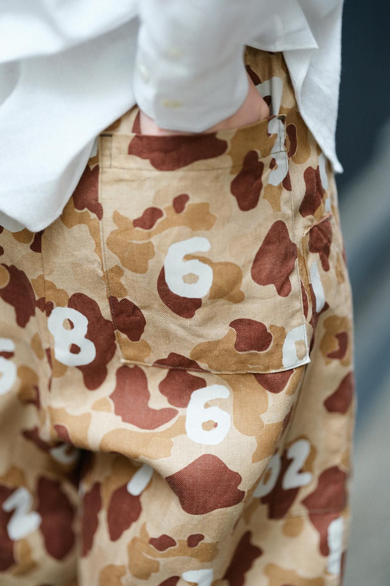 リネンツイル BIKEショーツ/duck hunter camo SO-SU-U 白茶(しらちゃ)