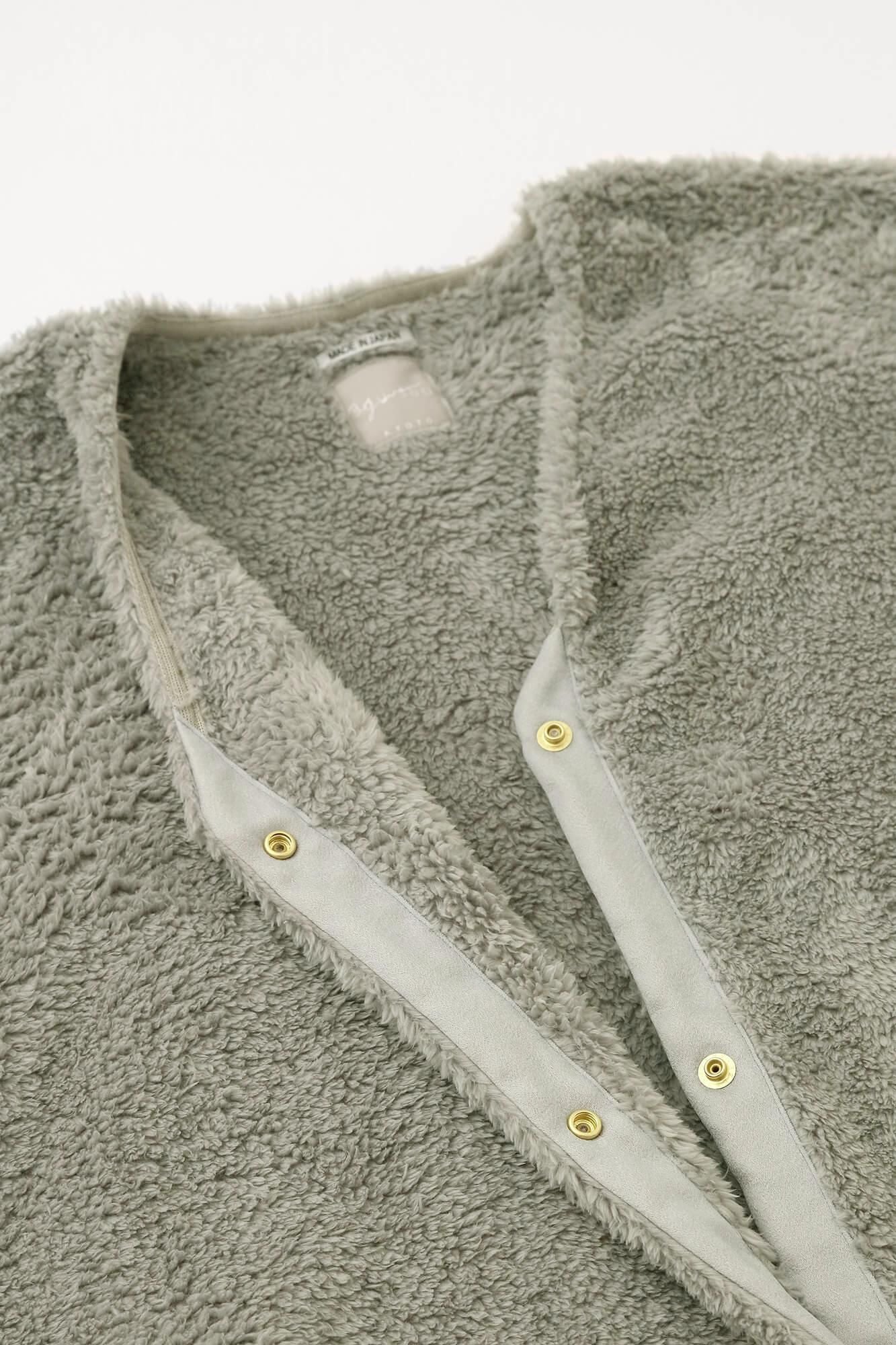 Boa V-neck Light Tunic Coat / Silver Grey