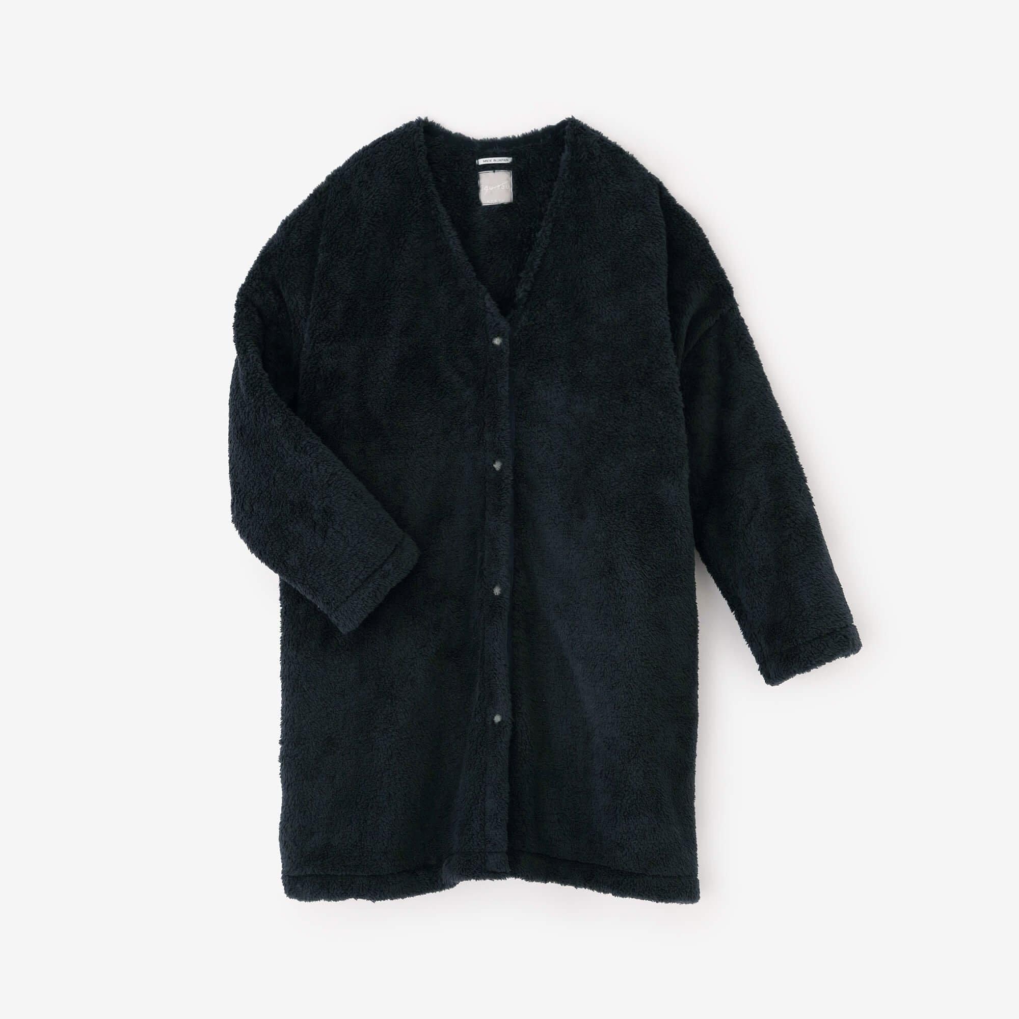 Boa V-neck Light Tunic Coat / Dark Blue