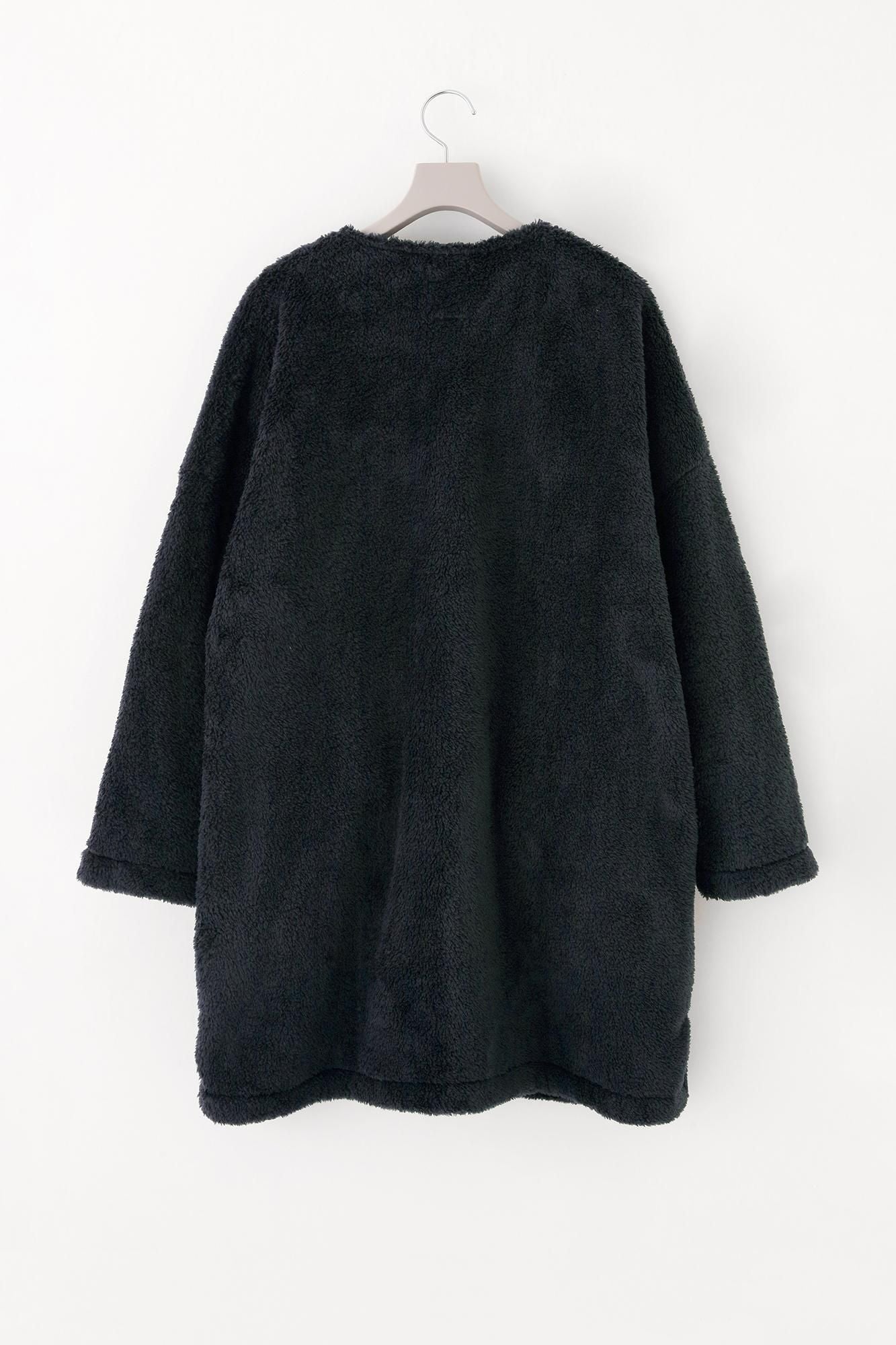 Boa V-neck Light Tunic Coat / Dark Blue