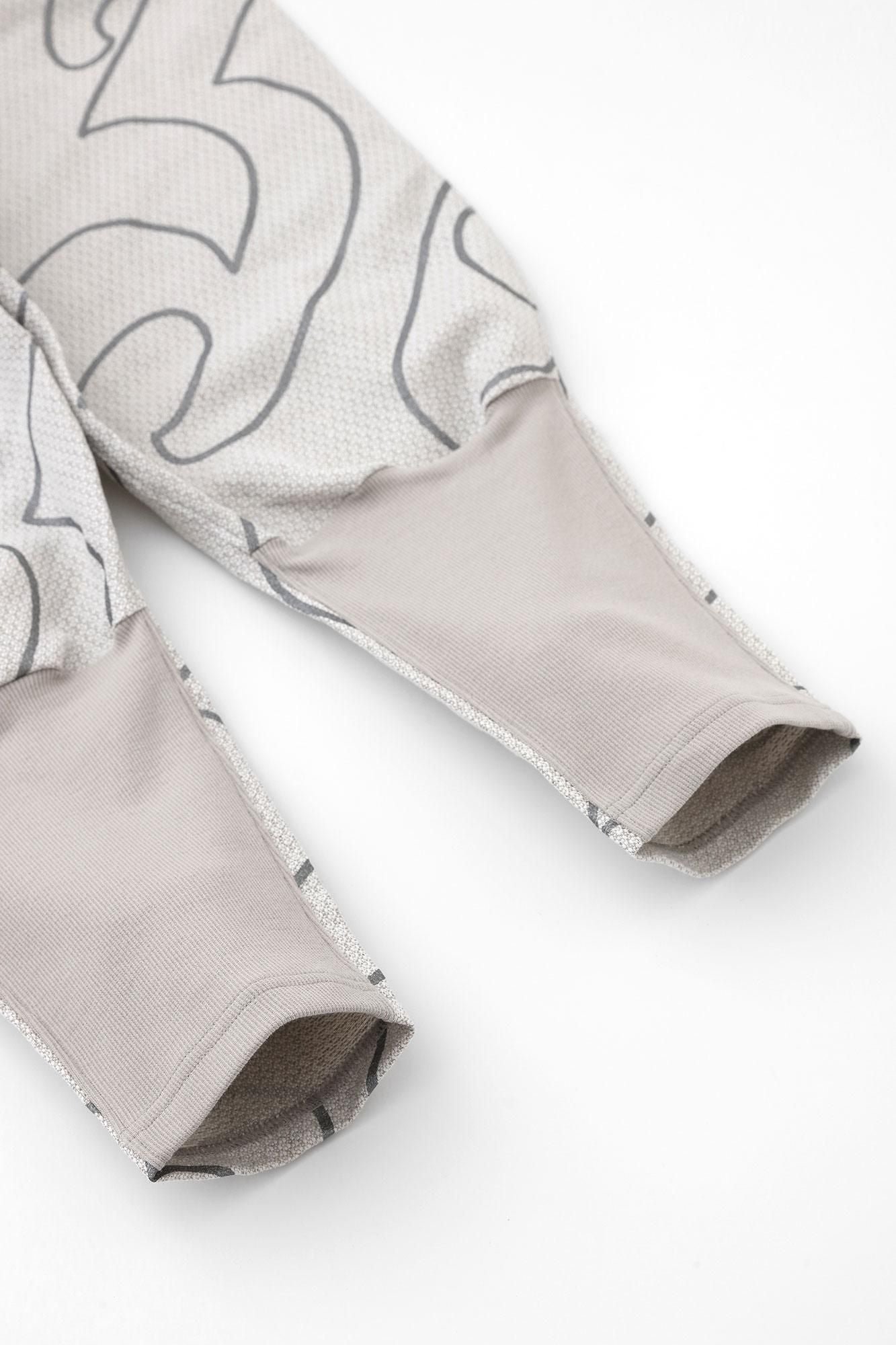 Linen-Rayon Blend Dobby Weave / Harem Pants Many Waves Light Grey