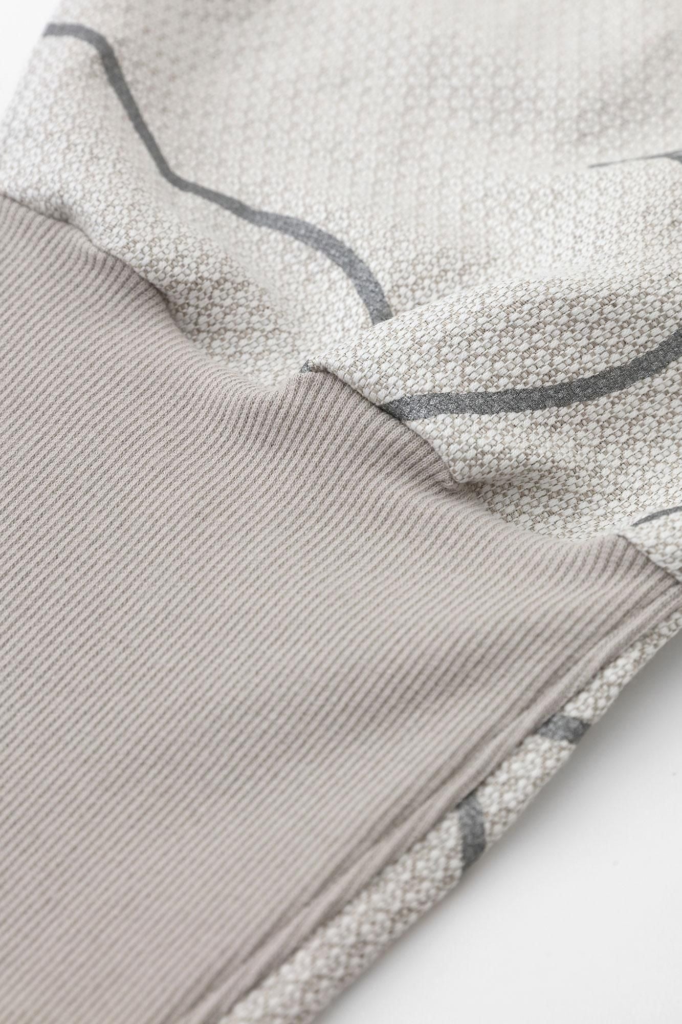 Linen-Rayon Blend Dobby Weave / Harem Pants Many Waves Light Grey