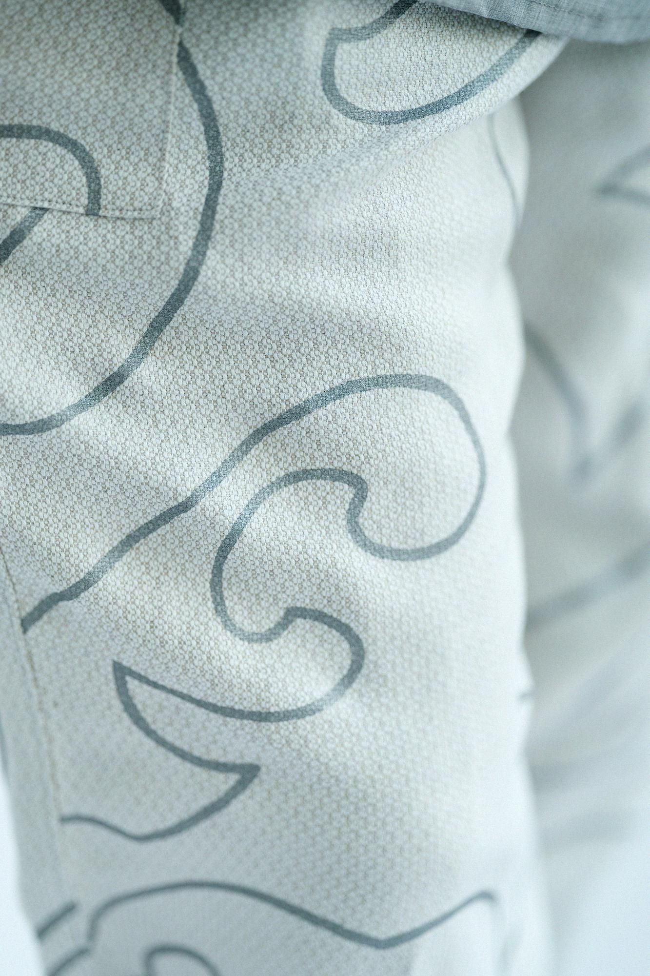 Linen-Rayon Blend Dobby Weave / Harem Pants Many Waves Light Grey