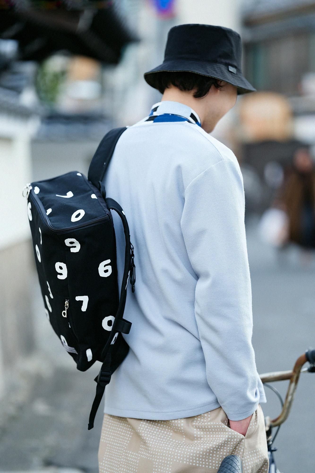 Kanocon针织V领L/S开衫/蓝色灰色