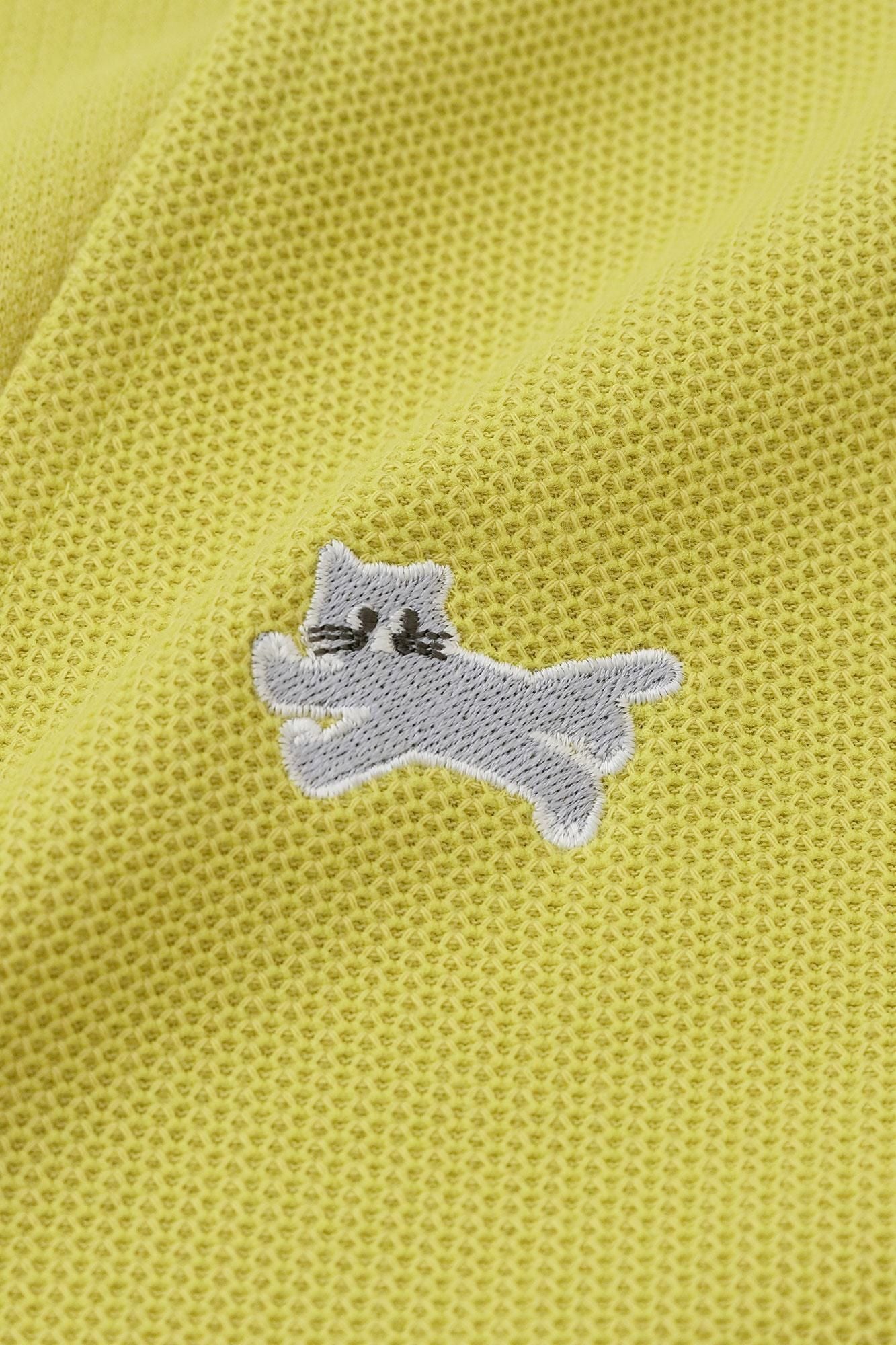 鹿之子編V領 長袖外套/黃色