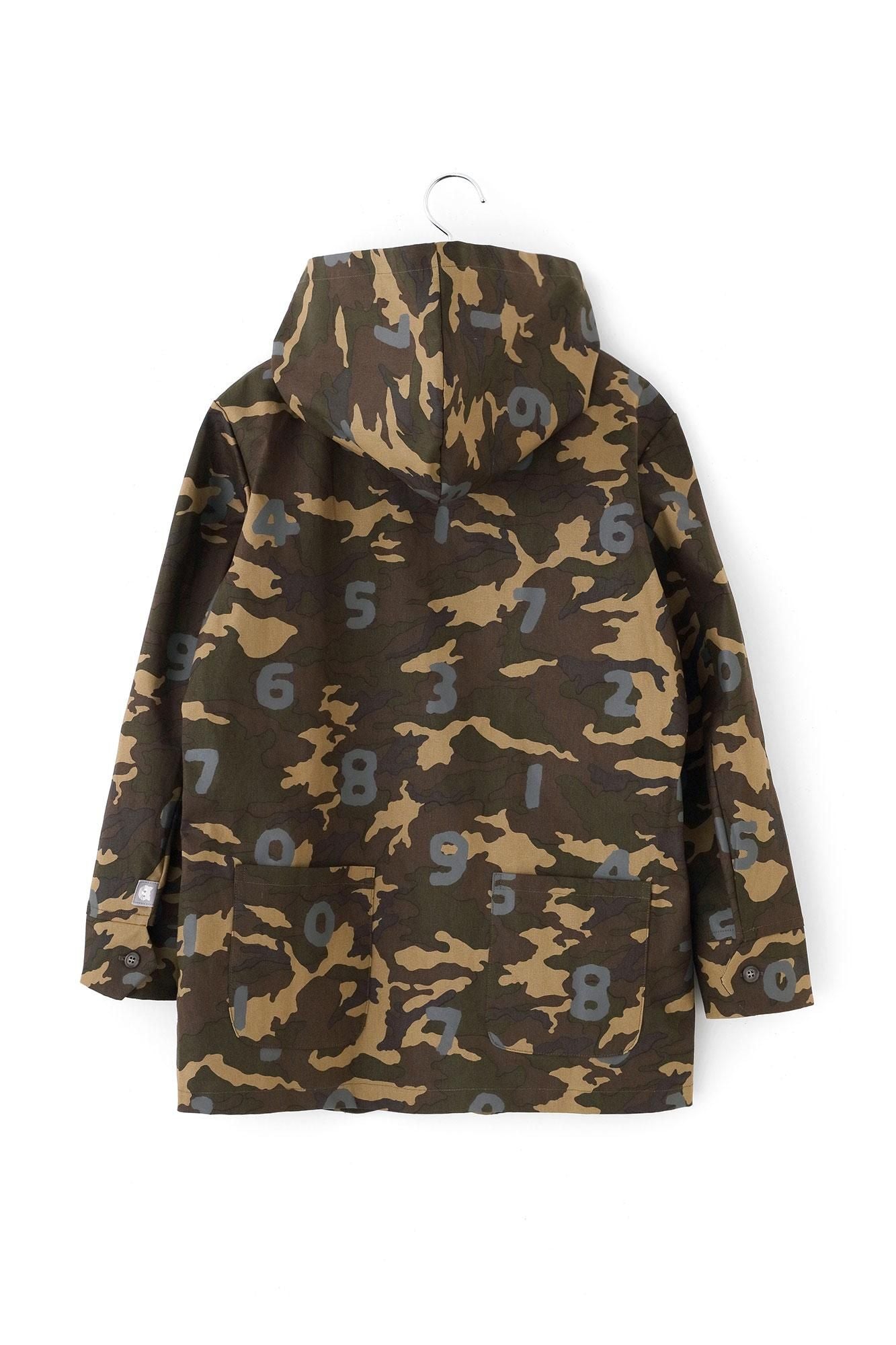 棉花帆布拉式连帽外套/迷彩SO-SU-U Mugwort Dye(Kuwazome)