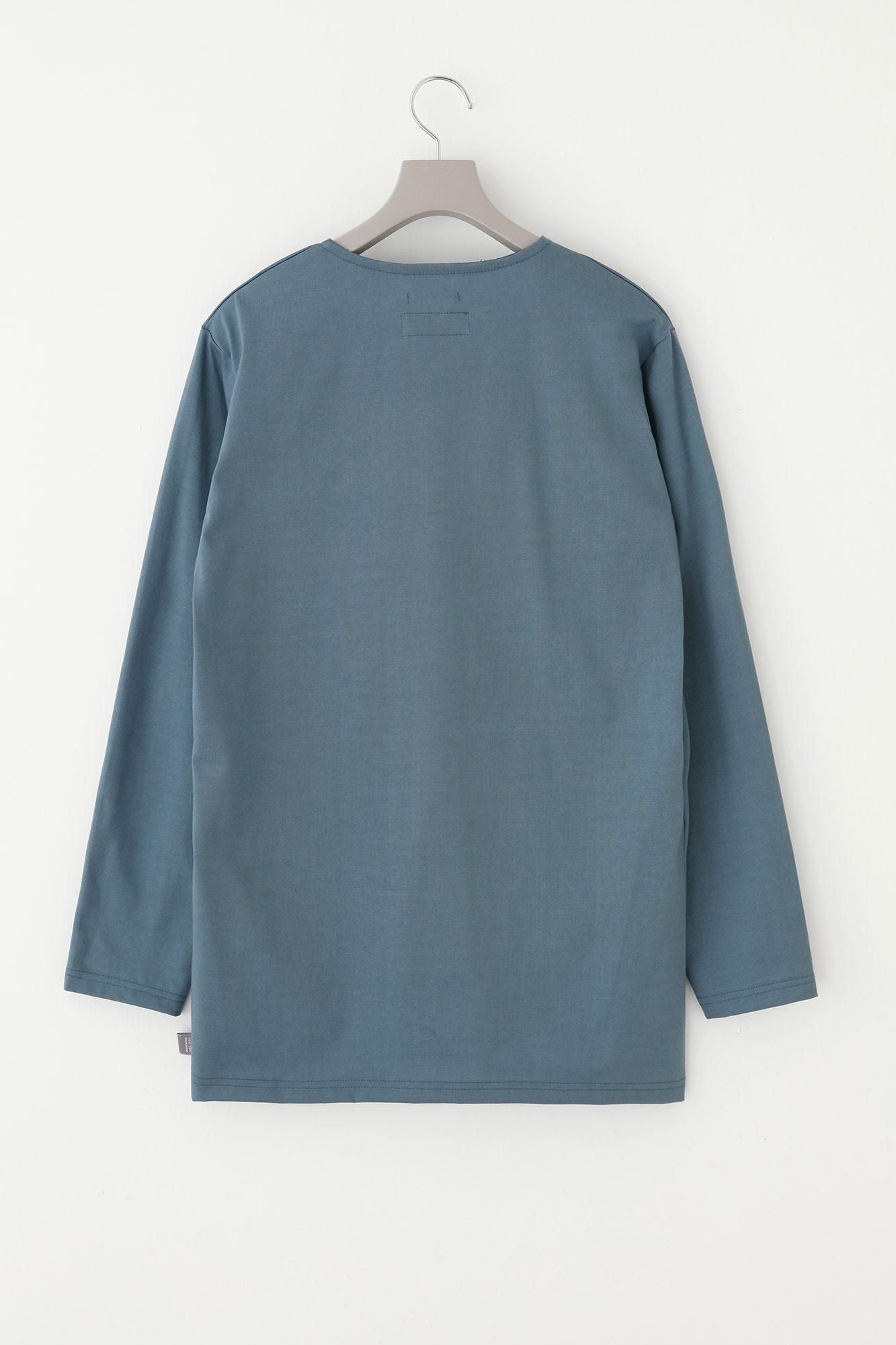 Cotton Knit V-neck L/S Cardigan / Fog Blue