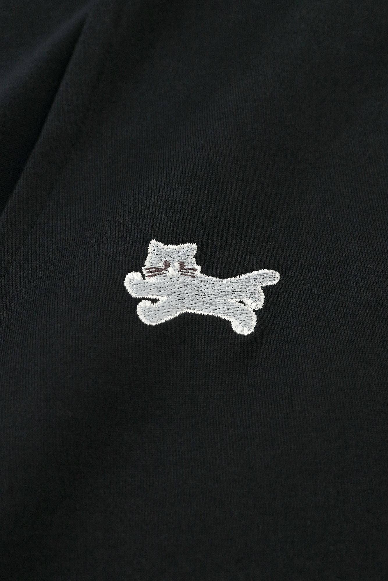 L/S-Cardigan aus Baumwollstrick mit V-Ausschnitt/Marineschwarz