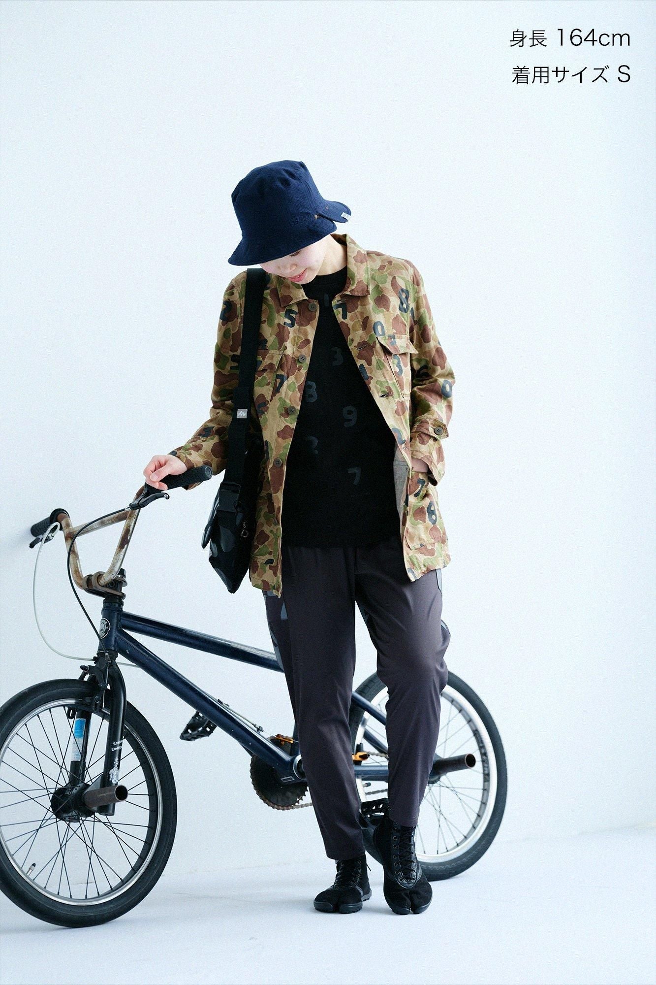 彈性節斑紗織BIKE 修腿馬術褲/深灰×漸段