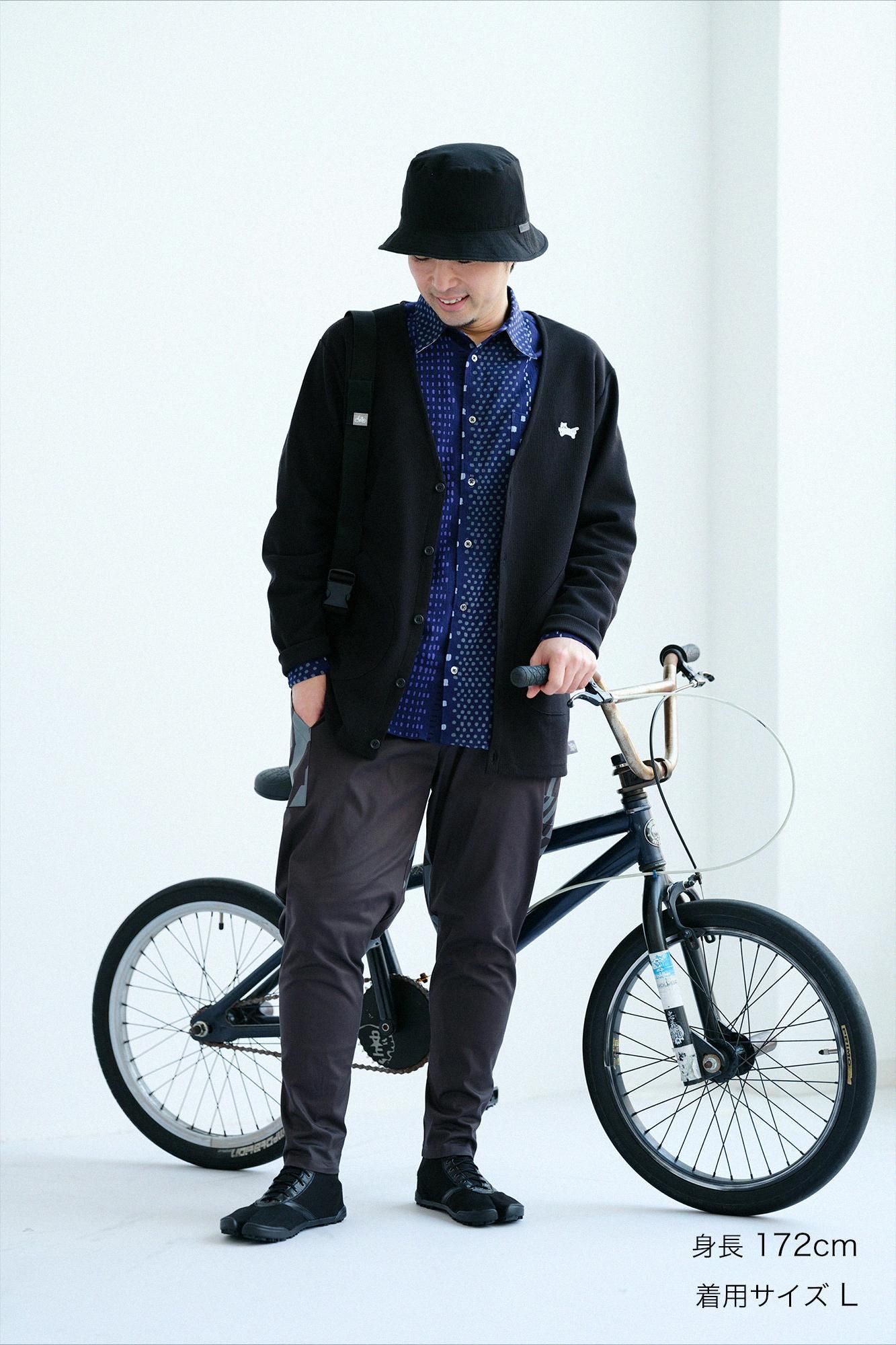 彈性節斑紗織BIKE 修腿馬術褲/深灰×漸段