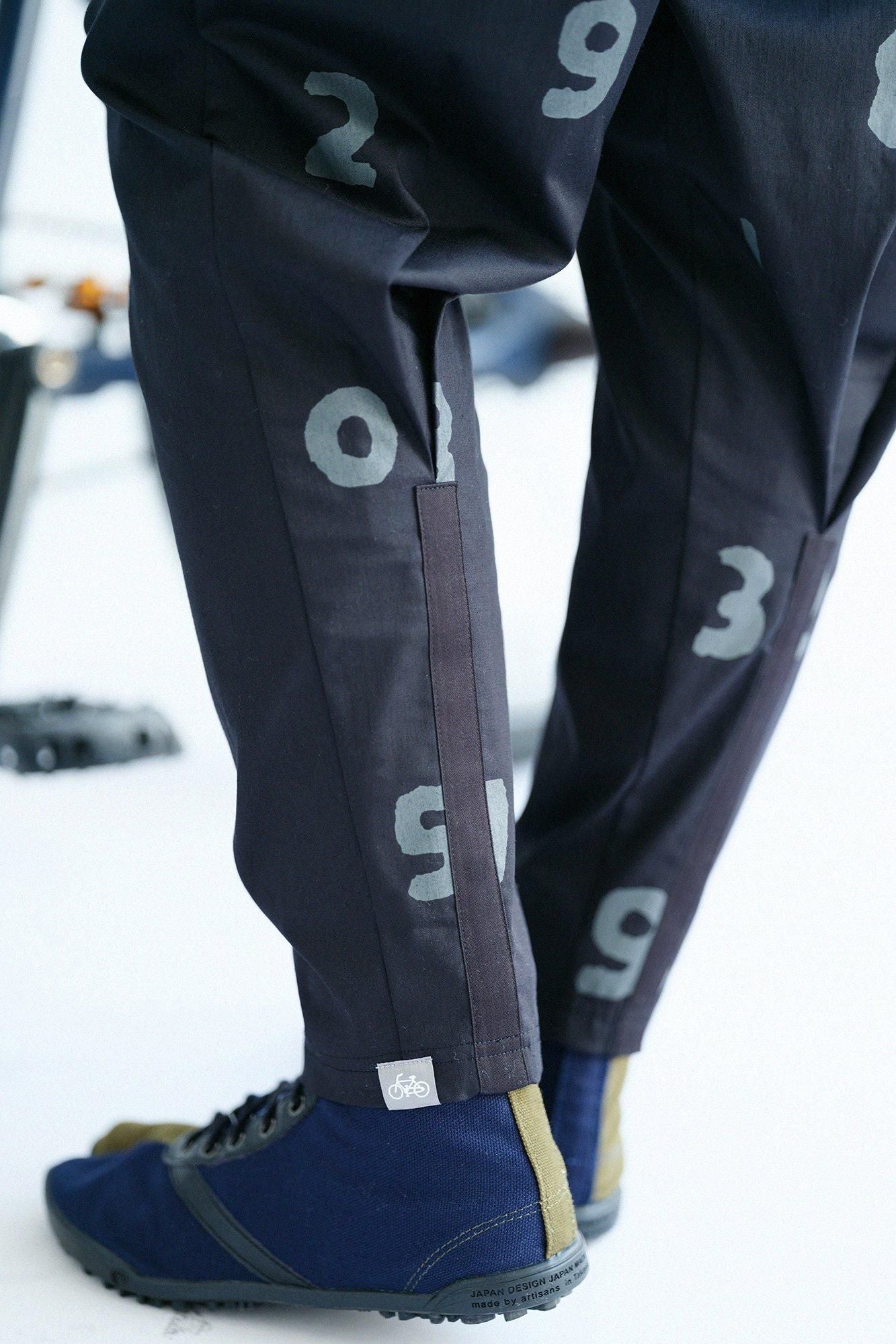 彈性節斑紗織BIKE 修腿馬術褲/黑色× SO-SU-U十數