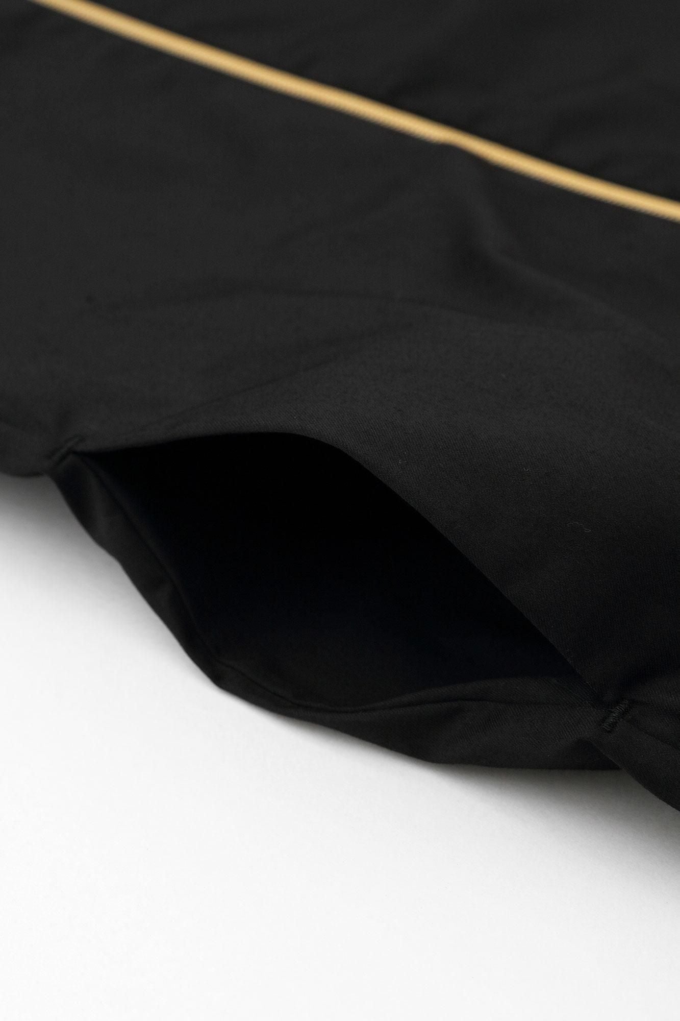 斜紋織 ZIP UP連帽外套/黑色