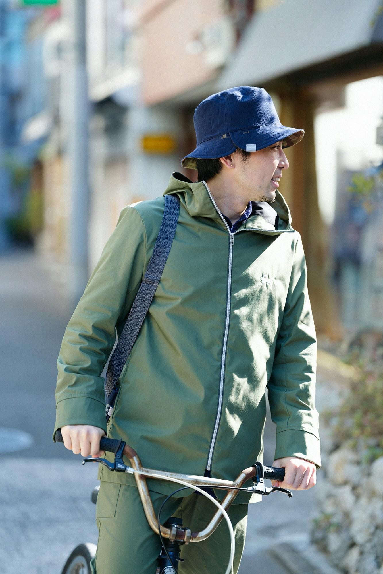 Twill ZIP UP Hooded Jacket / Olive Green