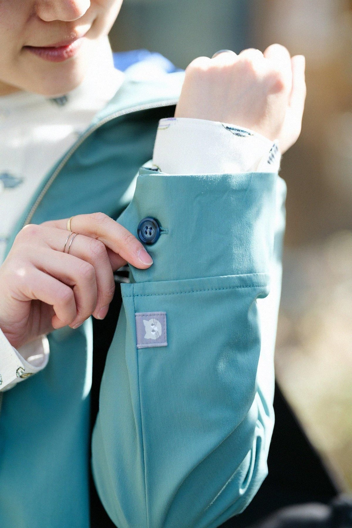 Twill-Kapuzenjacke mit Reißverschluss und Waldgrün